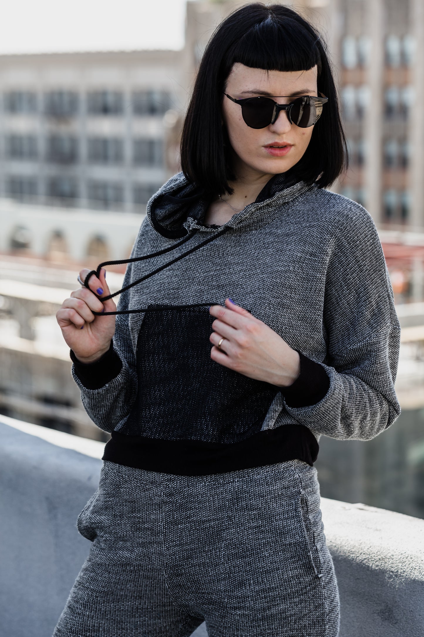 Cropped Hoodie With Fitted Sweat Pant
