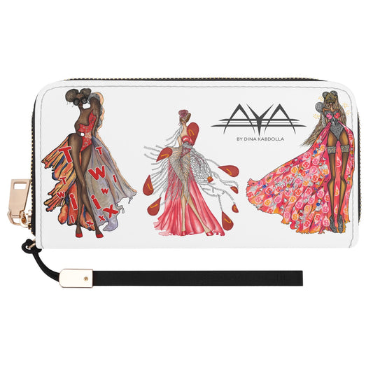 Queen Collection PU Leather Zipper Wristlet Wallet