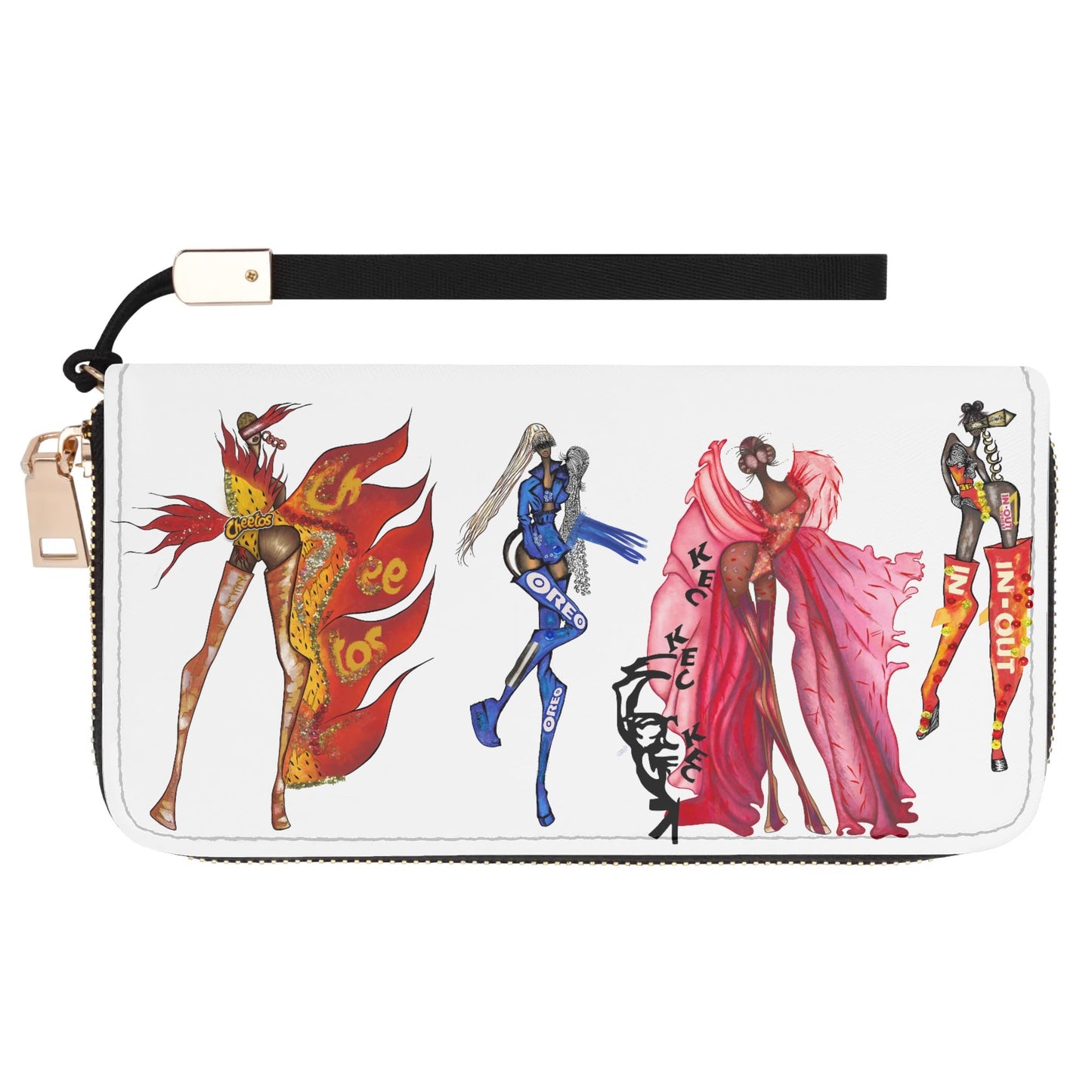Queen Collection PU Leather Zipper Wristlet Wallet