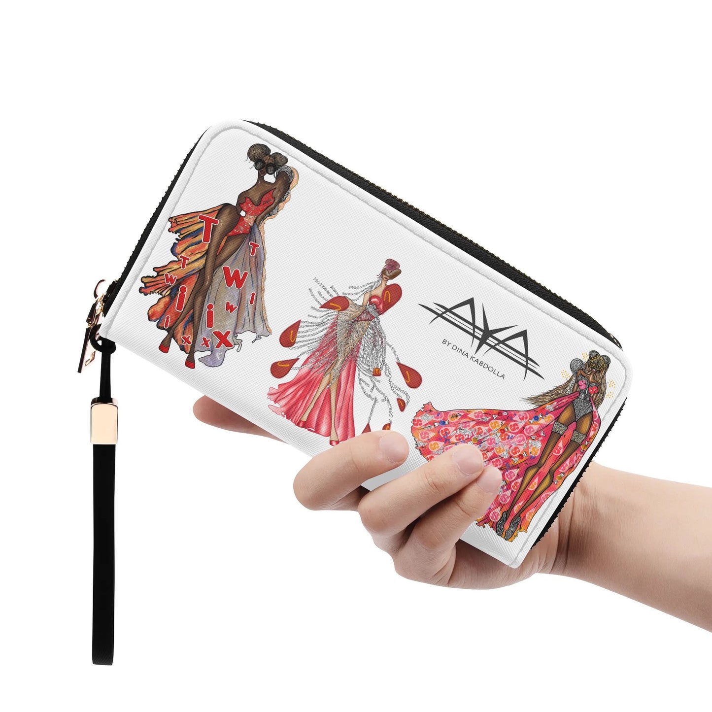 Queen Collection PU Leather Zipper Wristlet Wallet