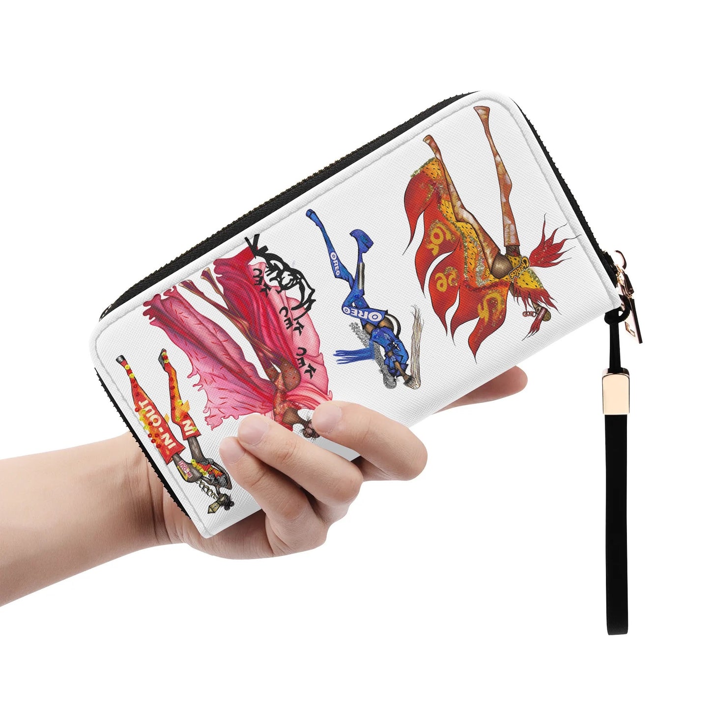 Queen Collection PU Leather Zipper Wristlet Wallet