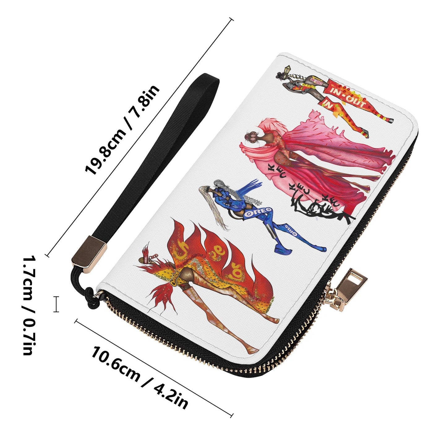 Queen Collection PU Leather Zipper Wristlet Wallet