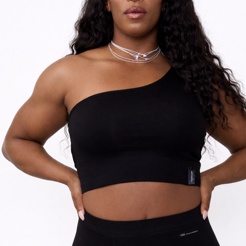 AyA by DK One Shoulder Crop Top