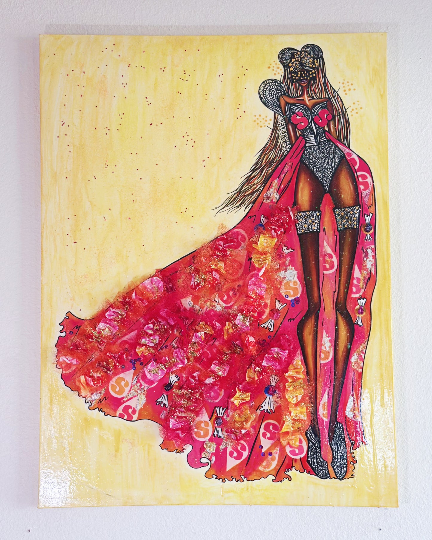 Queen Stella (Inspired by Starburst) Custom Order – “Your Art Has Been Served” Queen Series | Mixed Media |Original Printed Art Copy | Exclusive ART (Copy)