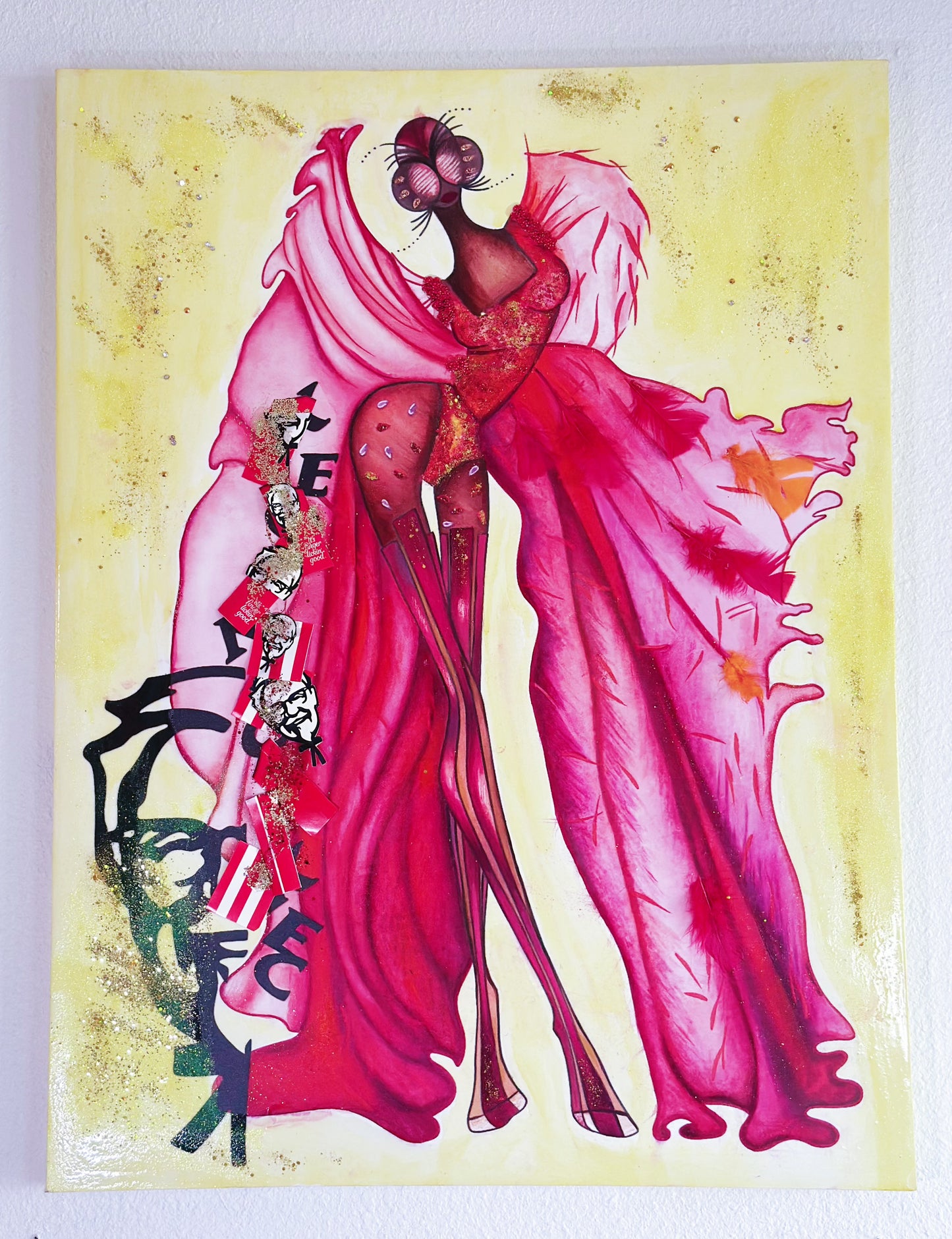 Custom Order Queen KaFica (Inspired by KFC) – “Your Art Has Been Served” Queen Series |Mixed Media | Inspired by KFC® (Copy)