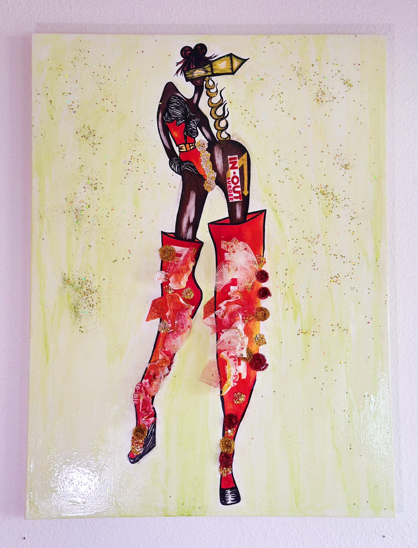 Custom Order Queen Inna – “Your Art Has Been Served” Queen Series | Mixed Media | Inspired by In-N-Out® | Exclusive ART
