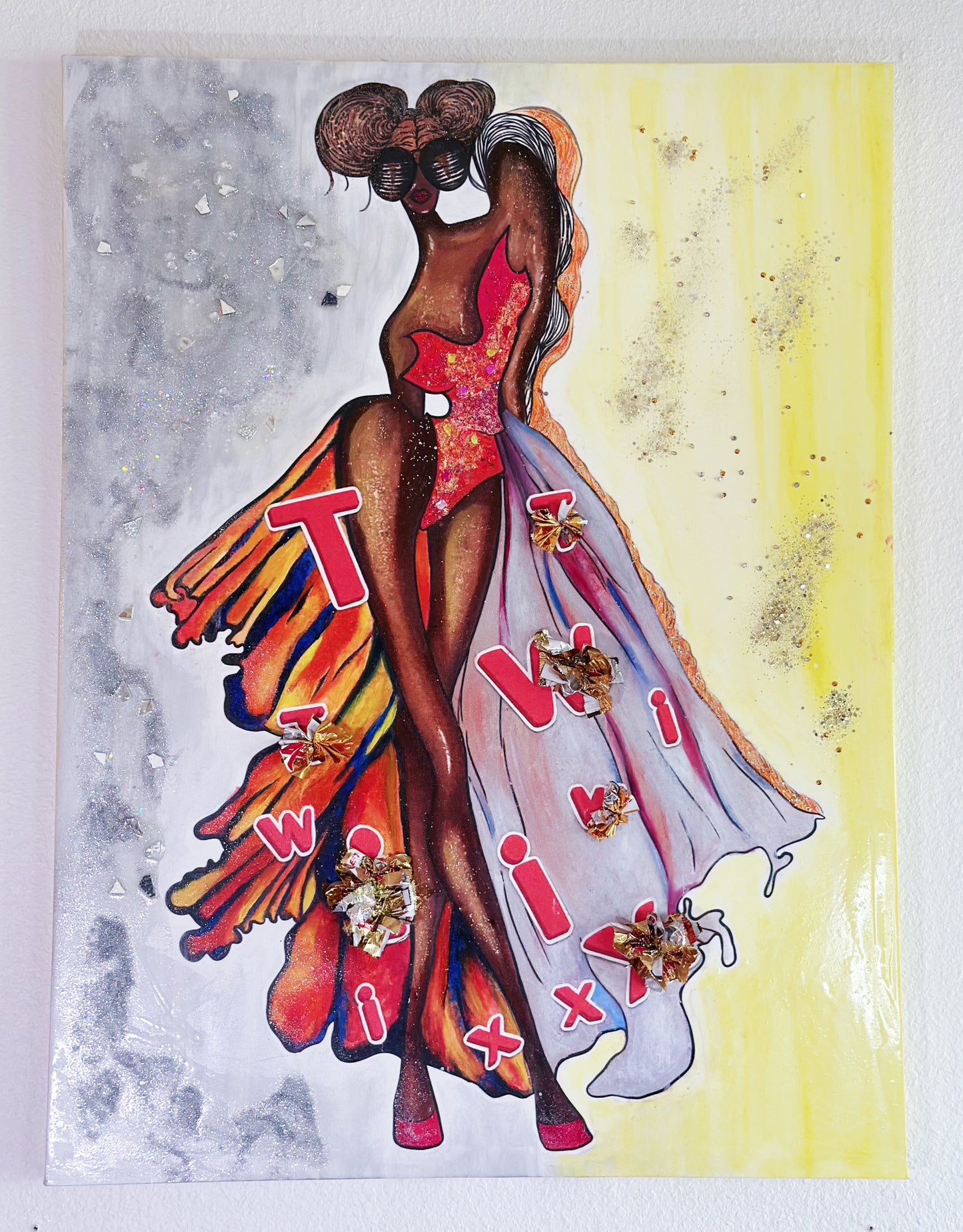 Custom Order Queen Of Twinnie (Inspired by Twix) – “Your Art Has Been Served” Queen Series| Mixed Media | Inspired by Twix® | Exclusive Fine Art