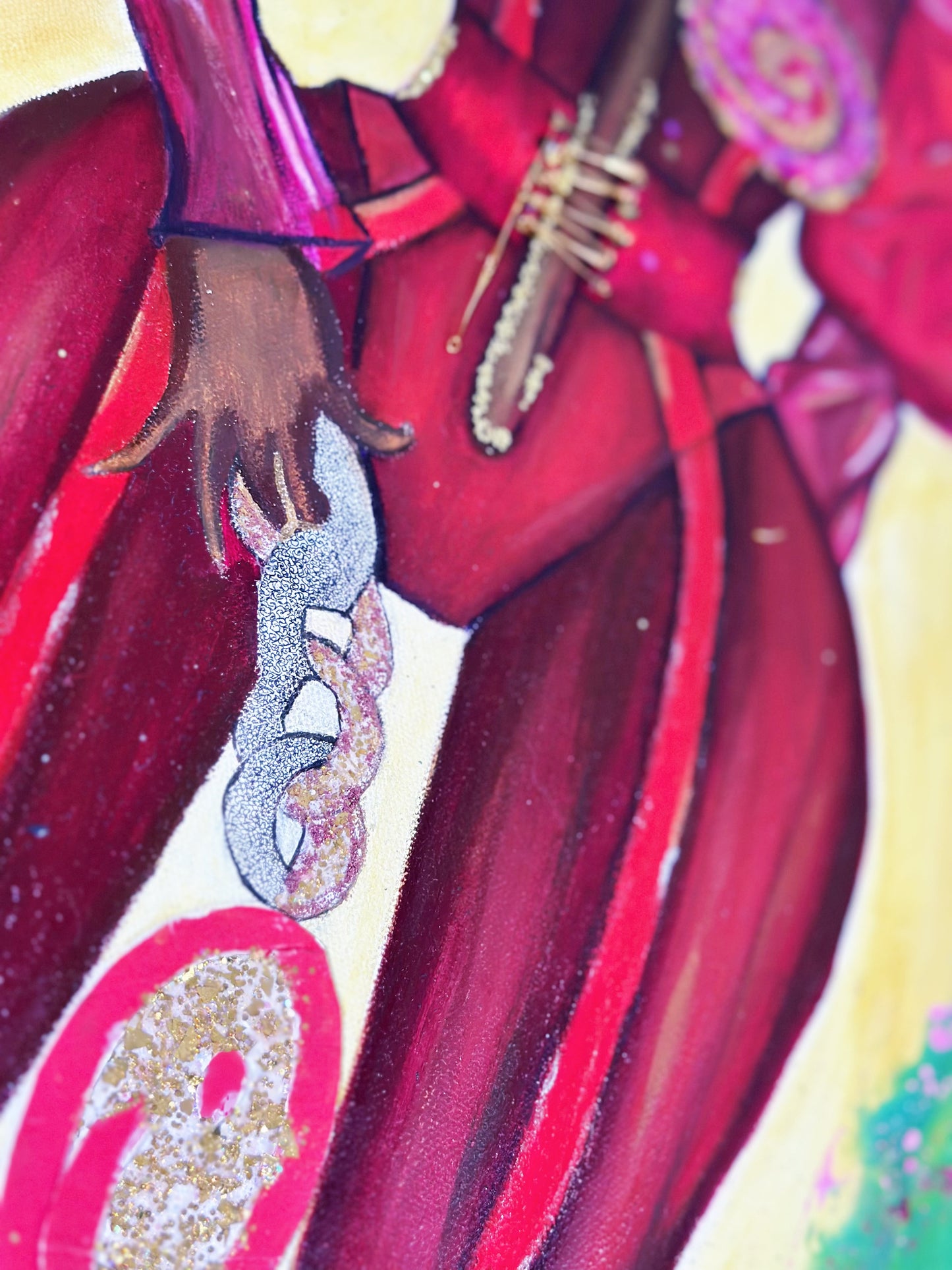 Queen Chicka Original Painting — “Feed the Heart, Heal the Earth” | Sustainable Mixed Media Art | Eco-Fashion Artwork by AYA by DK