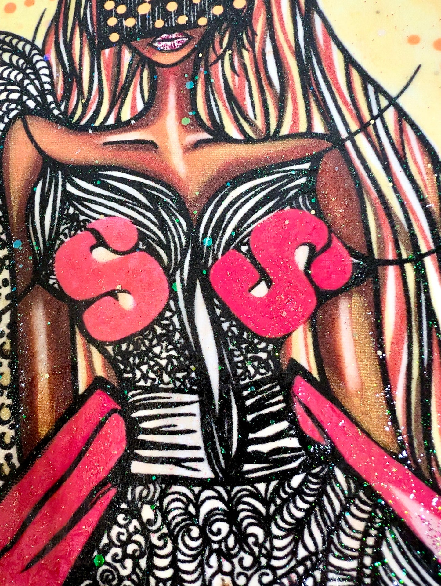 Queen Stella (Inspired by Starburst) Custom Order – “Your Art Has Been Served” Queen Series | Mixed Media |Original Printed Art Copy | Exclusive ART (Copy)