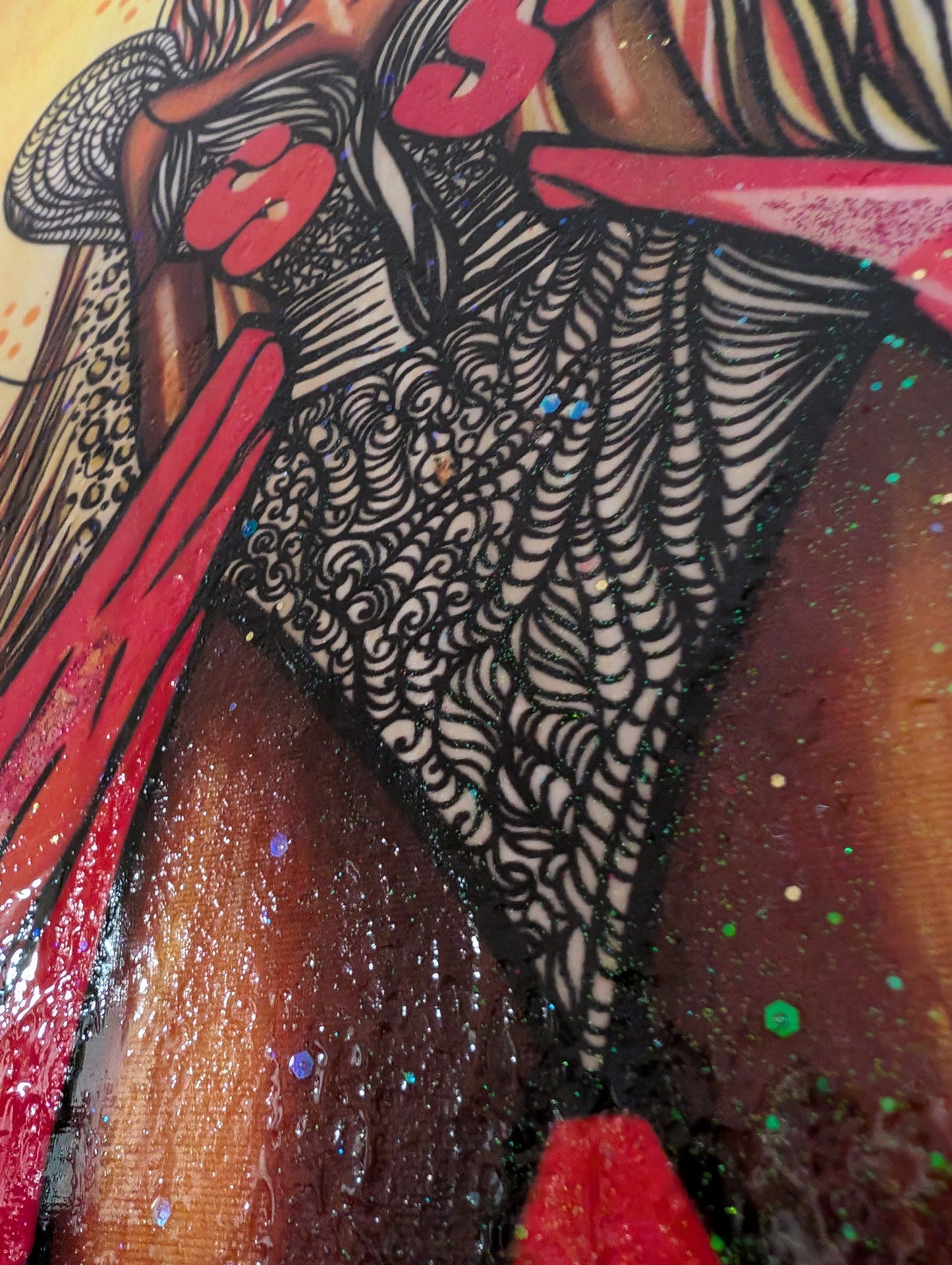 Queen Stella (Inspired by Starburst) Custom Order – “Your Art Has Been Served” Queen Series | Mixed Media |Original Printed Art Copy | Exclusive ART (Copy)