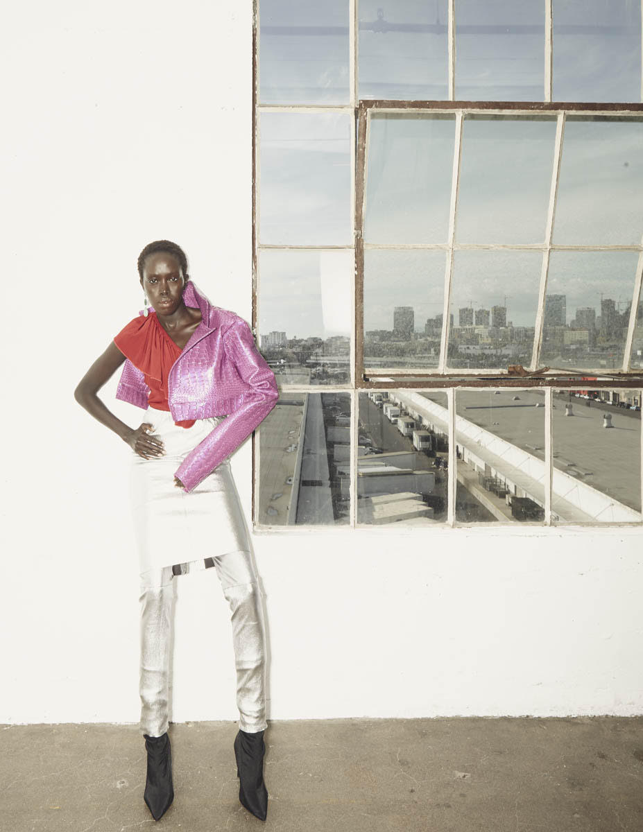 AYA by DK Exclusive Celebrity Couture “Leà Cropped Bomber Jacket & Annè One Sho” | Luxury Fashionulder Dress