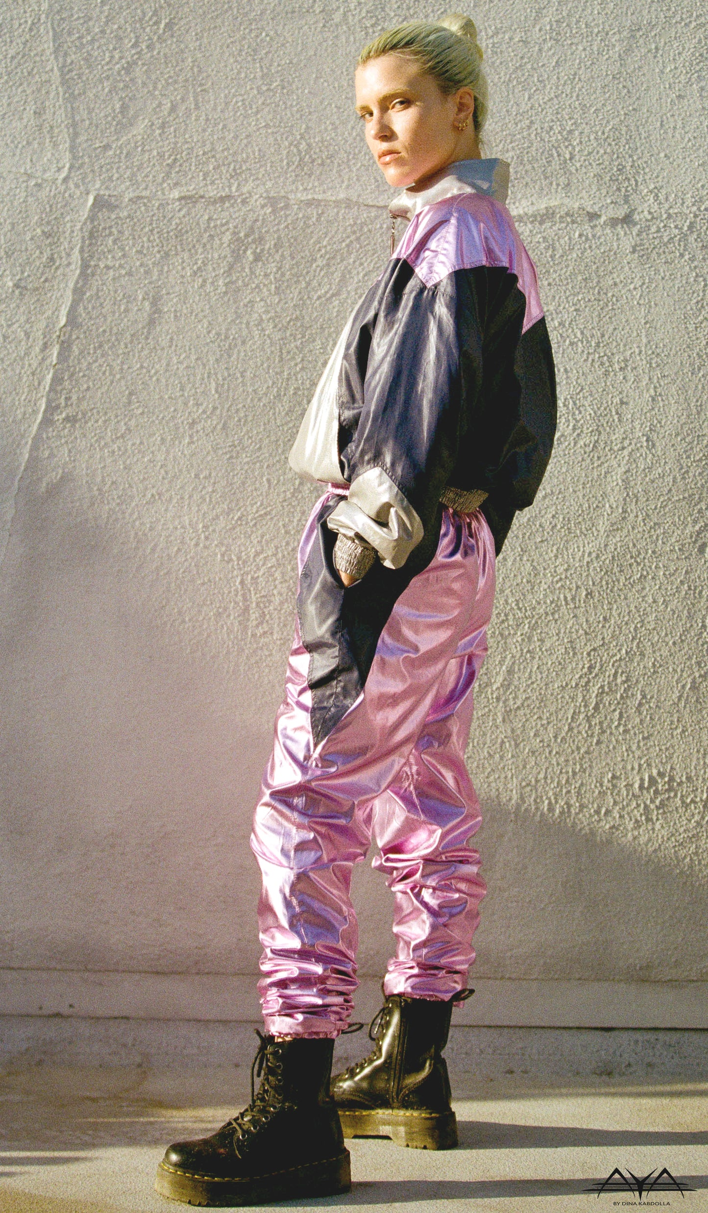 FLASHY PINK WITH MULTI COLOR BLOCKS