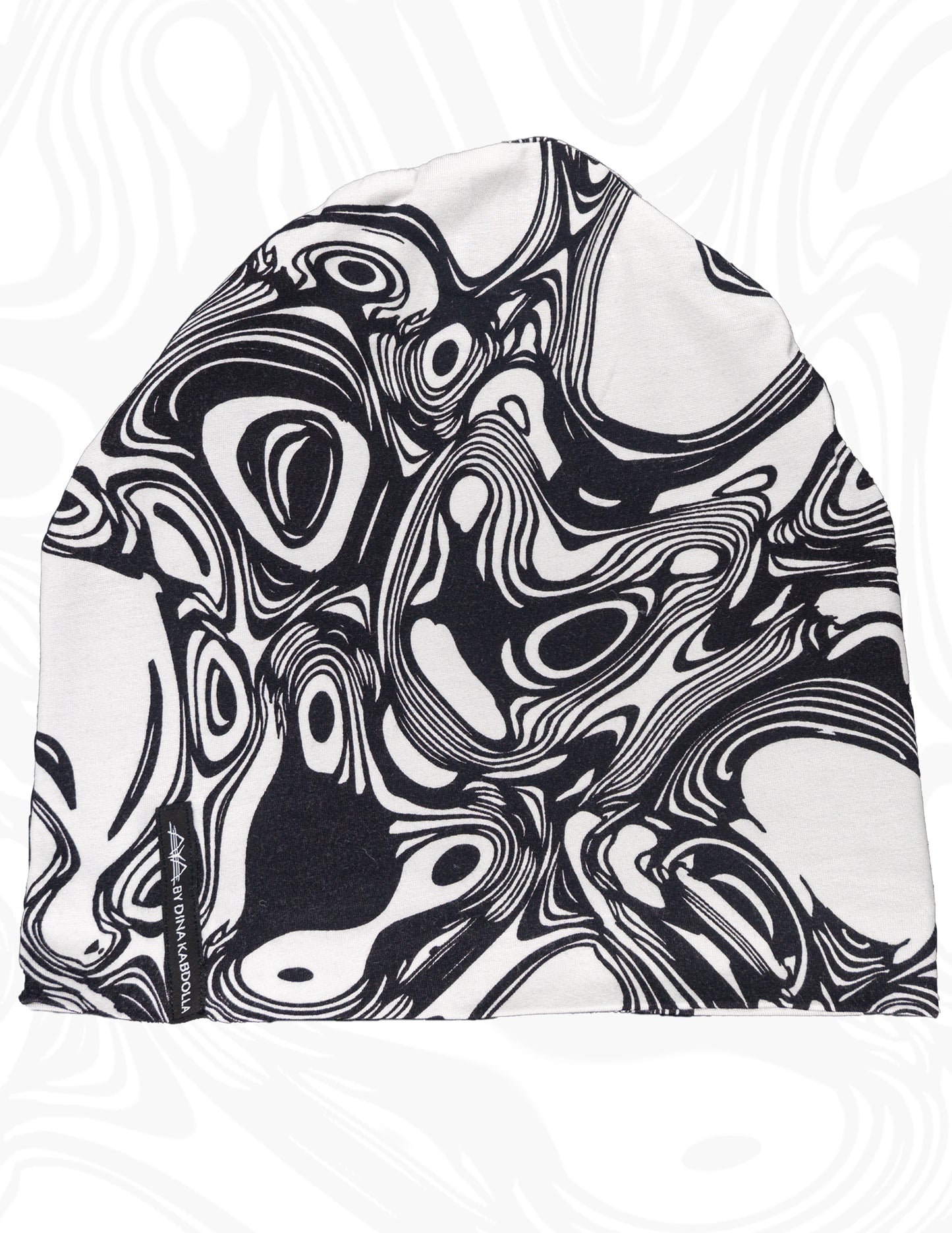 Unisex AyA Printed White Jersey Beanie