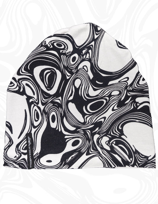 Unisex AyA Printed White Jersey Beanie