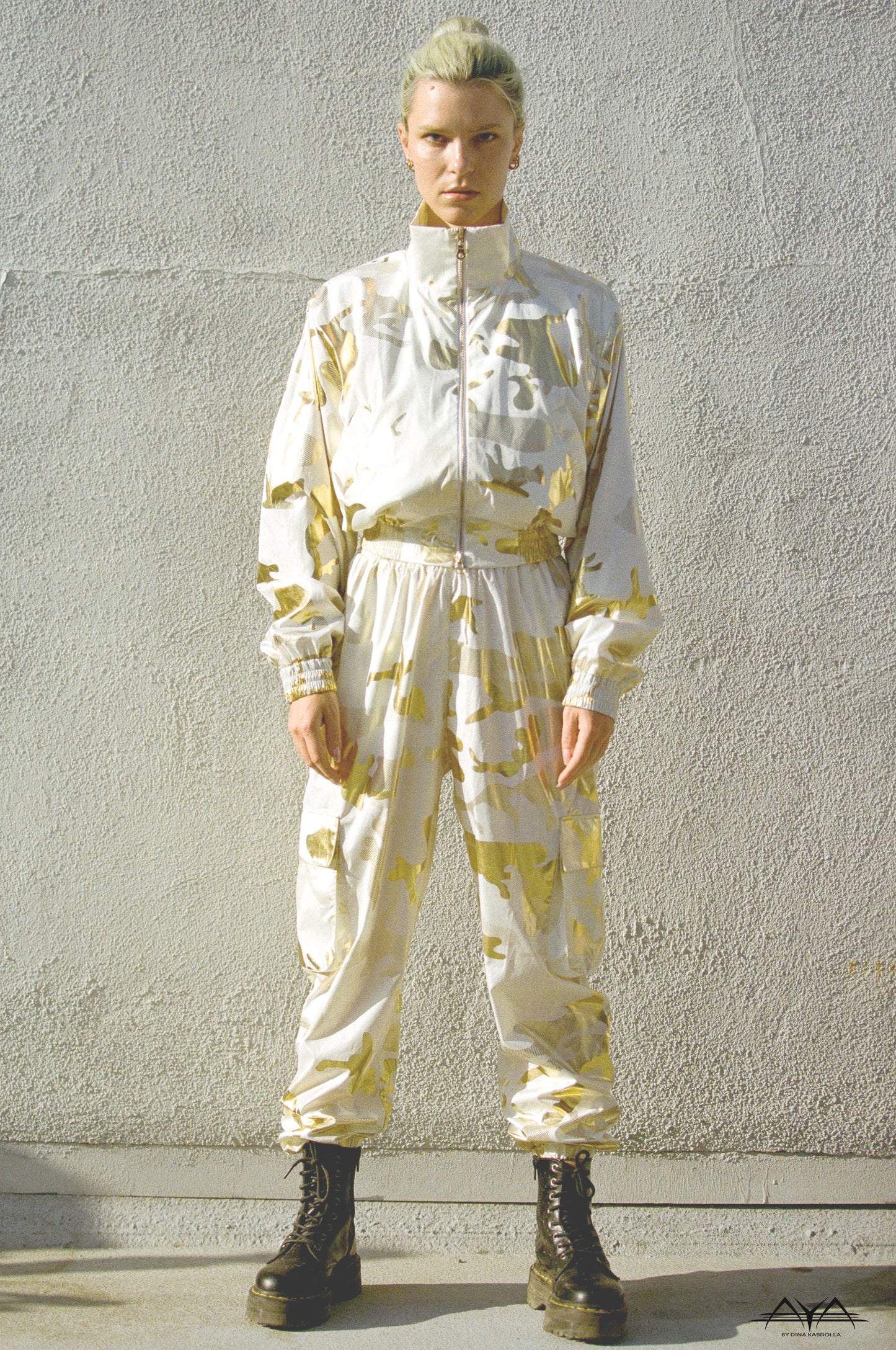 AYA WHITE/GOLD SIGNATURE TRACKSUIT