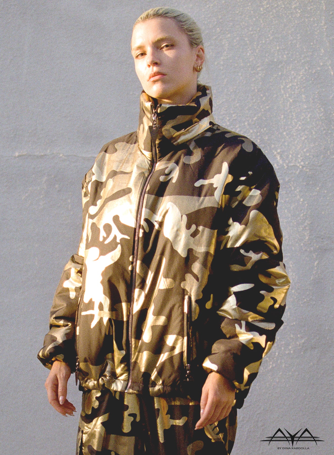 CAMO BLACK/GOLD BOMBER JACKET