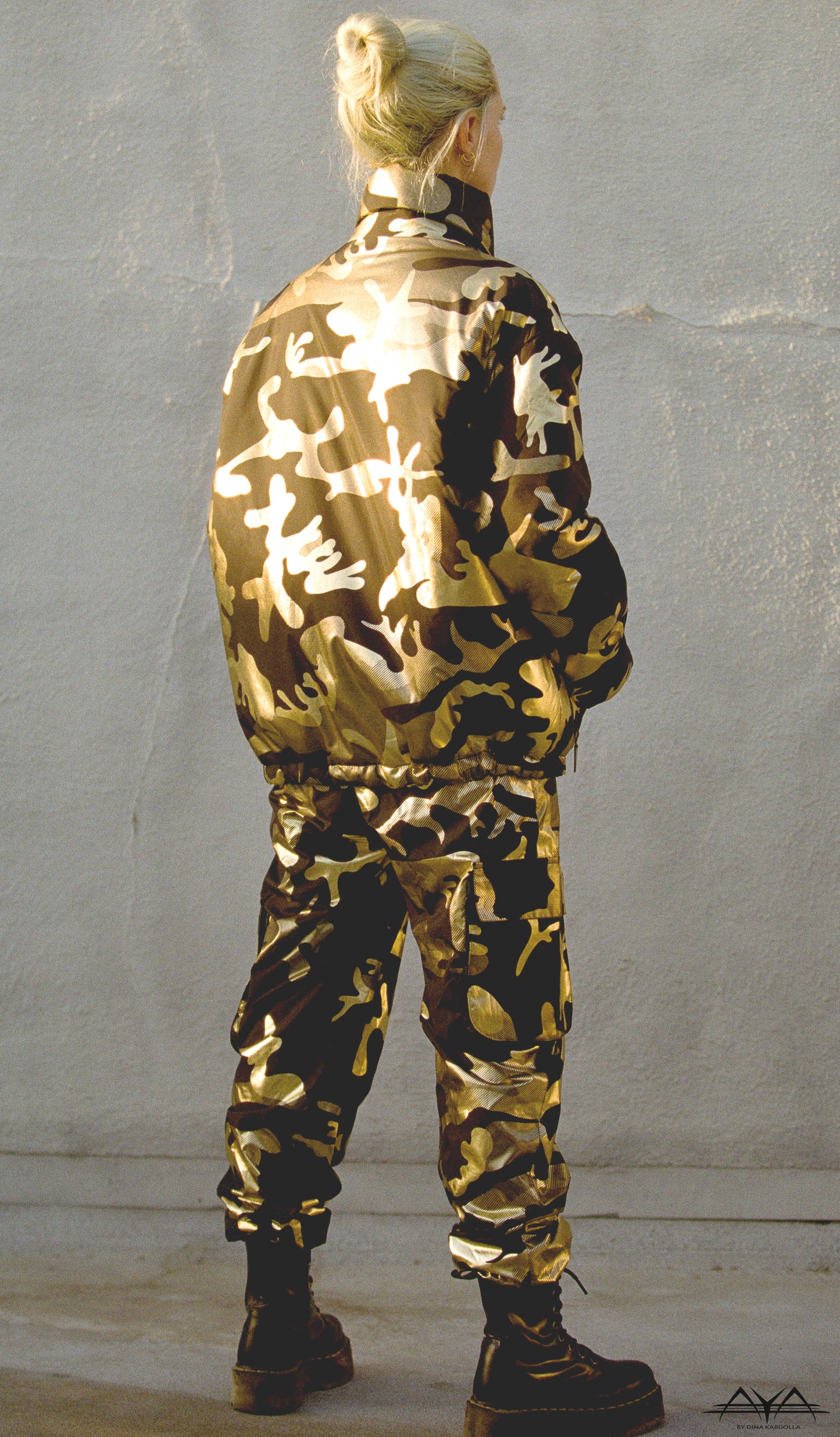 CAMO BLACK/GOLD BOMBER JACKET