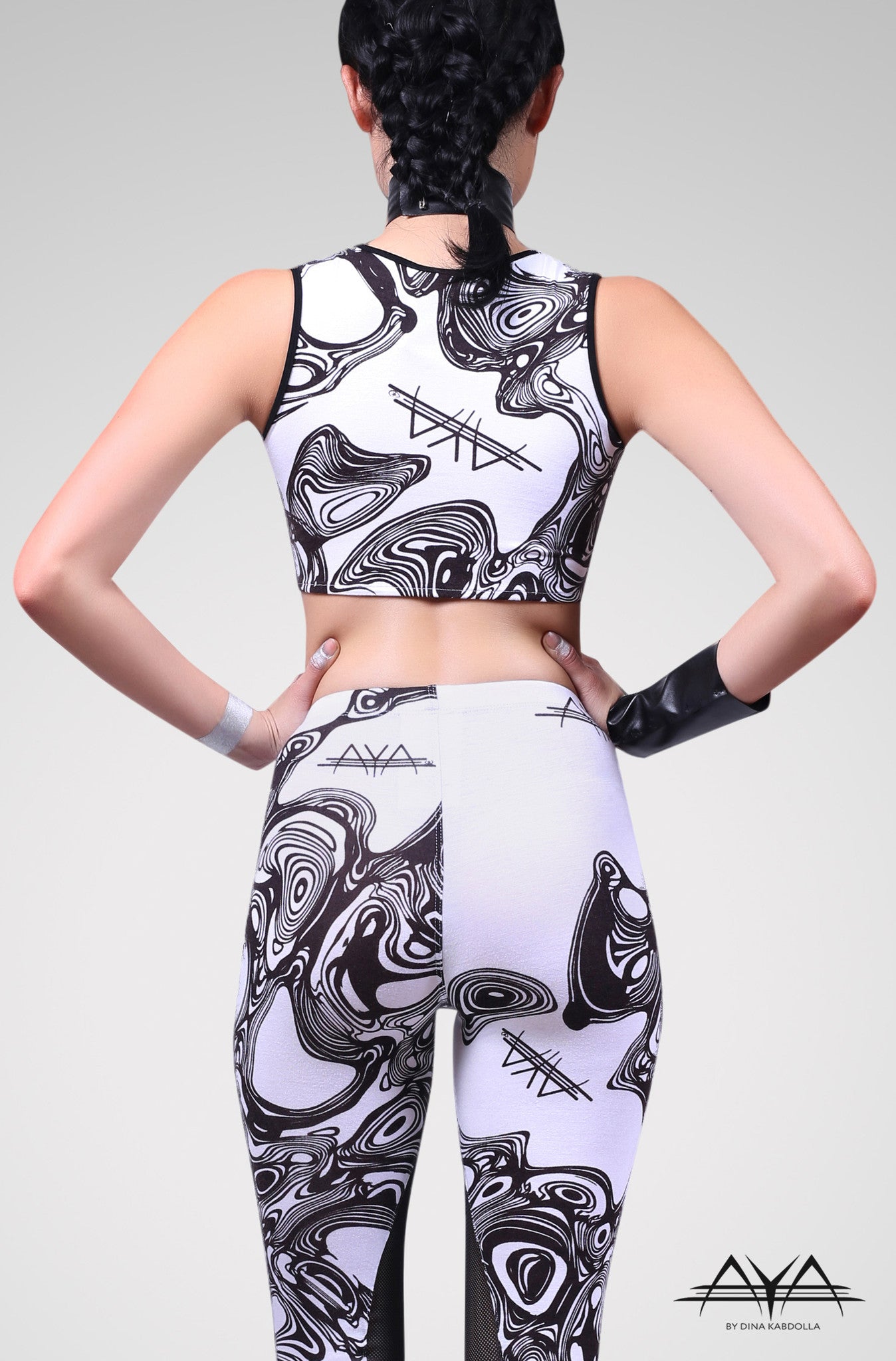 Katherine Crop Top Printed Black