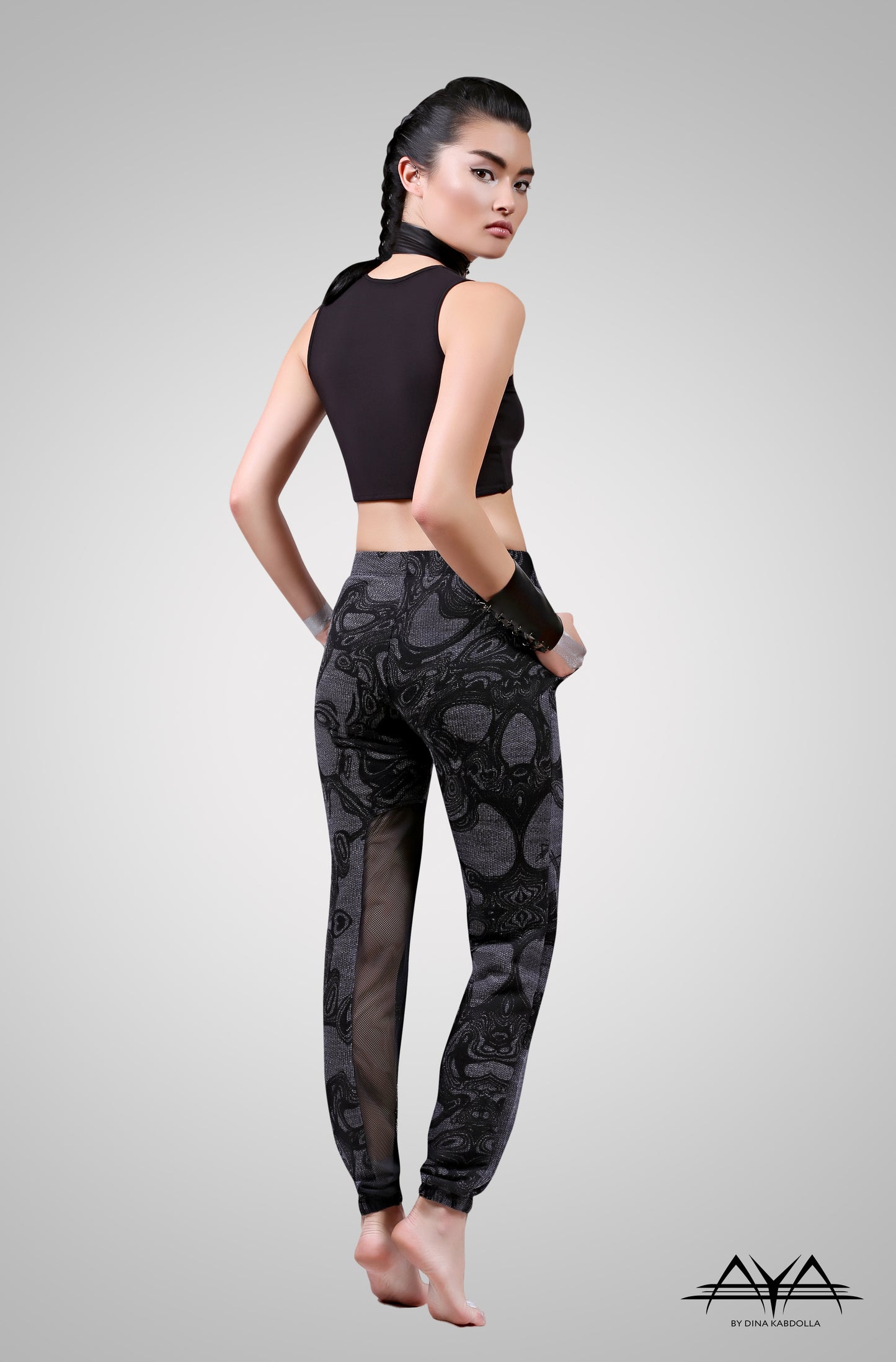 Printed Cropped Hoodie With Fitted Sweat Pant