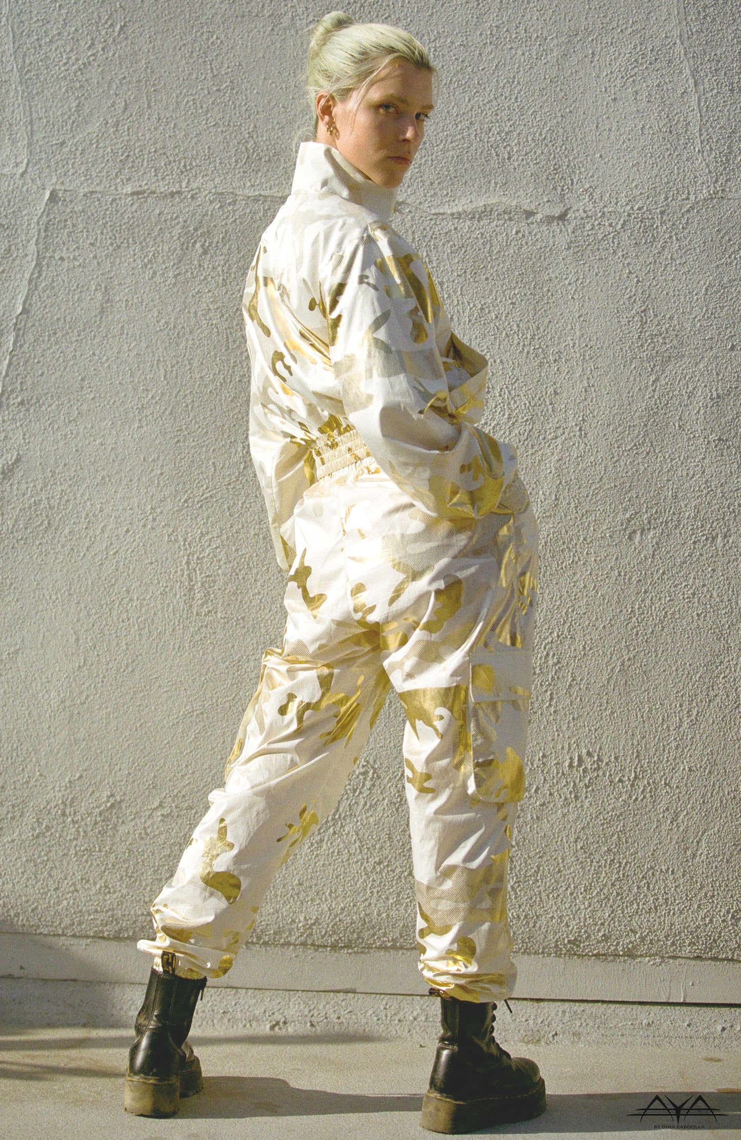 AYA WHITE/GOLD SIGNATURE TRACKSUIT