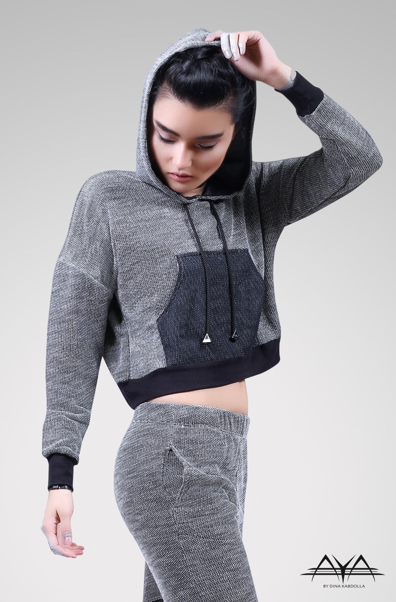 Cropped Hoodie With Fitted Sweat Pant