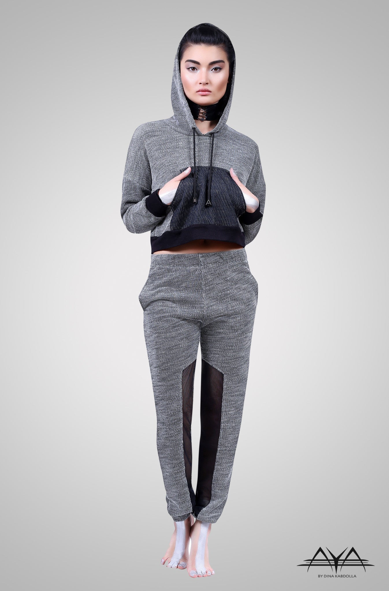 Cropped Hoodie With Fitted Sweat Pant