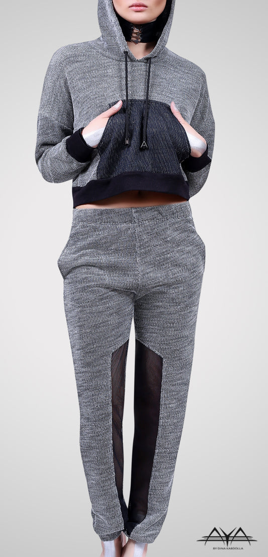 Cropped Hoodie With Fitted Sweat Pant