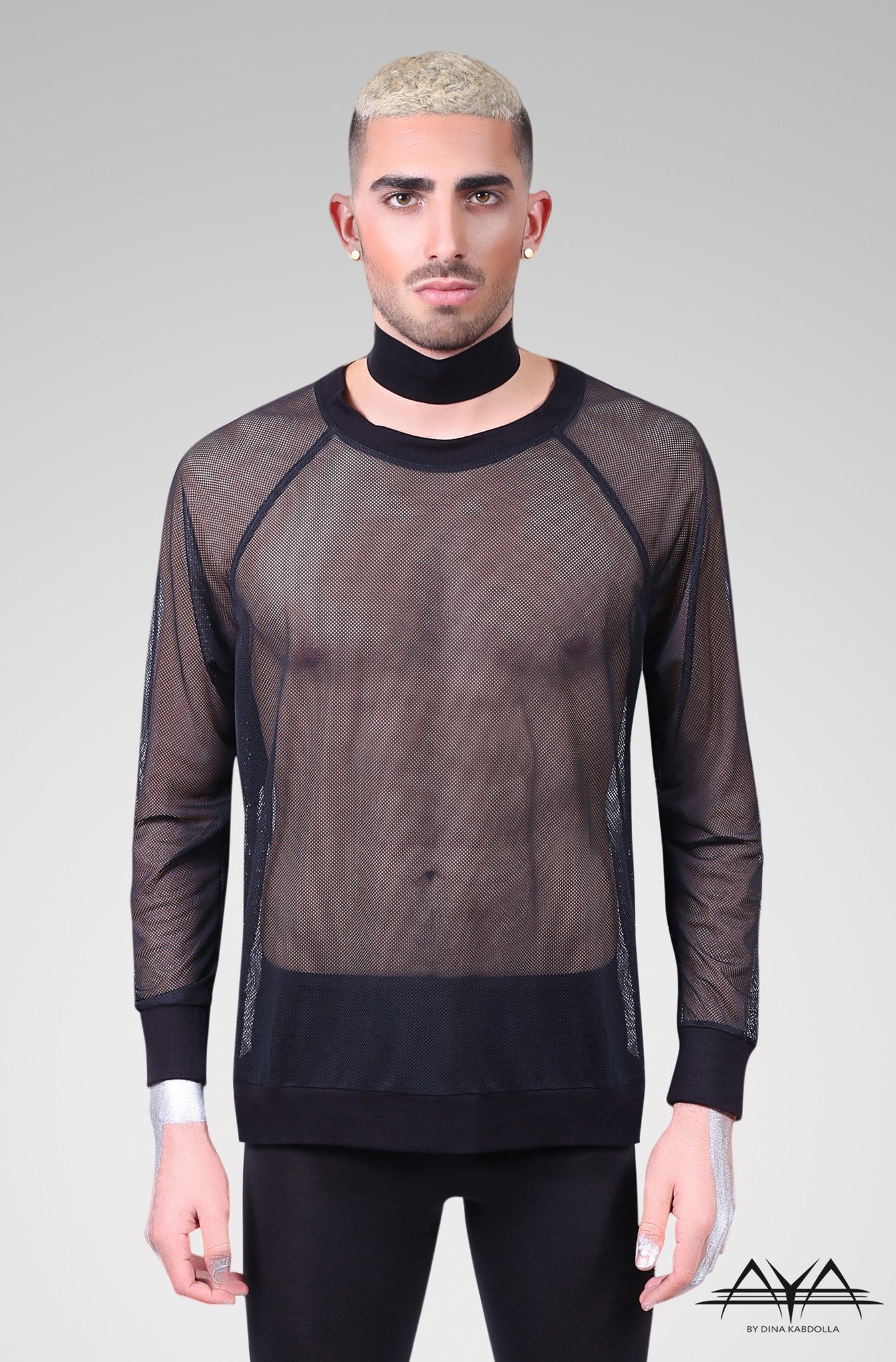 Unisex Mesh Sweat Shirt Noir