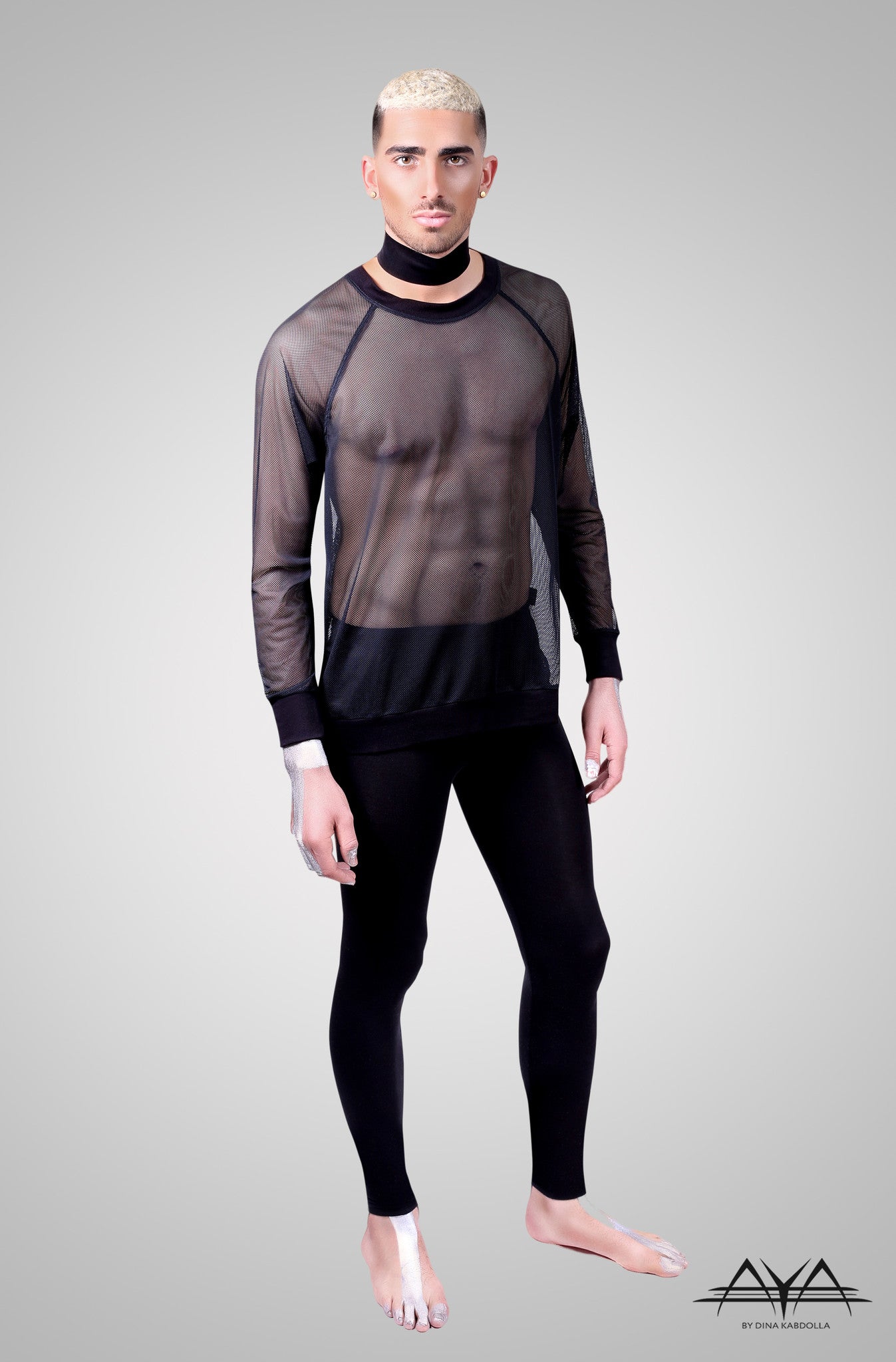 Unisex Mesh Sweat Shirt Noir