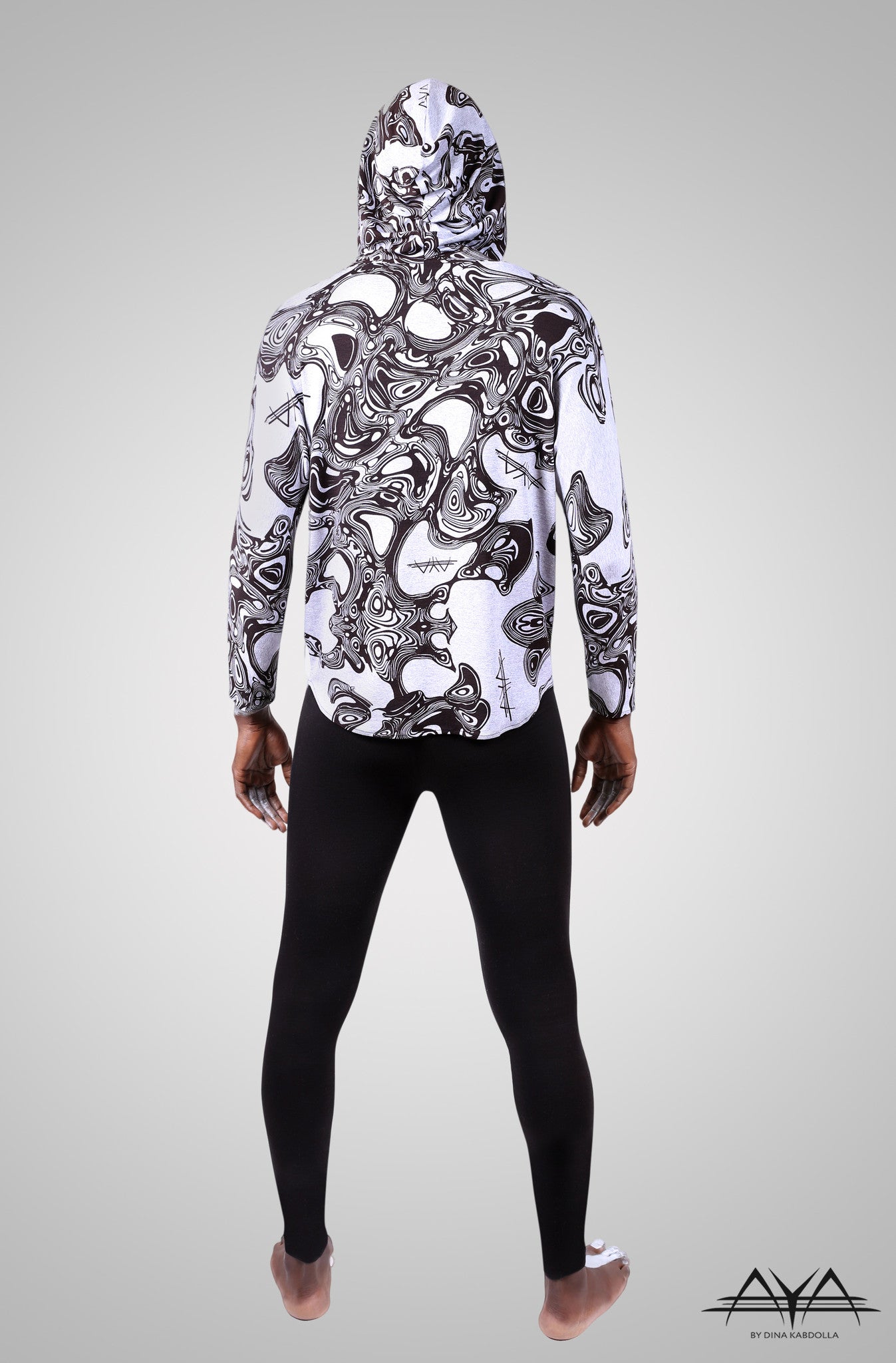 Unisex Printed Hoodie Light Grey