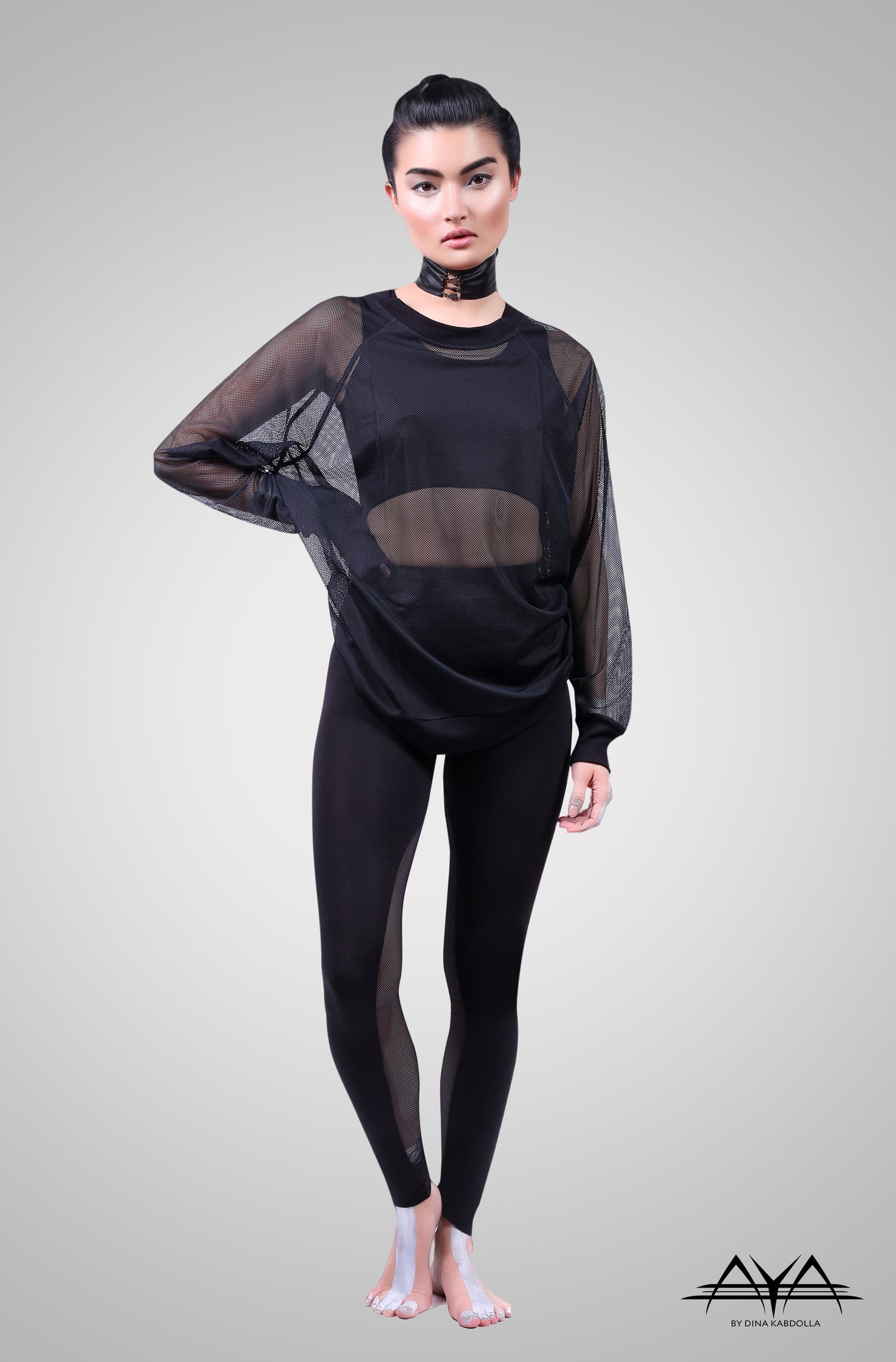 Unisex Mesh Sweat Shirt Noir