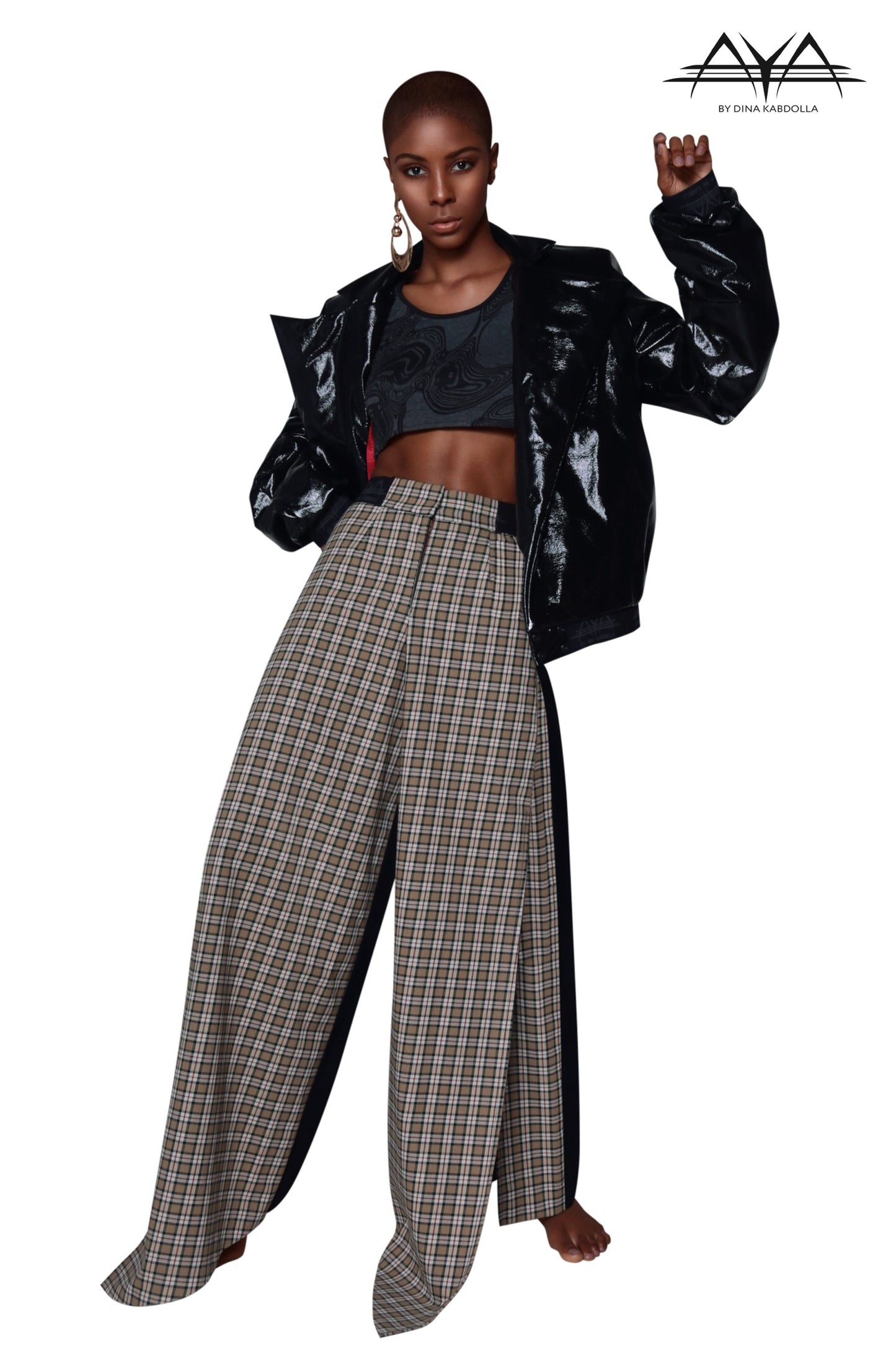 Marcelle Vinyl Bomber Jacket