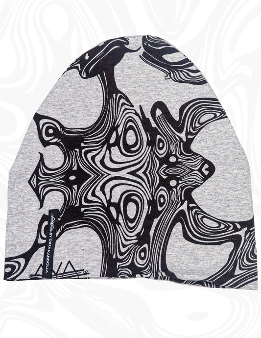 Unisex AyA Printed Grey Jersey Beanie