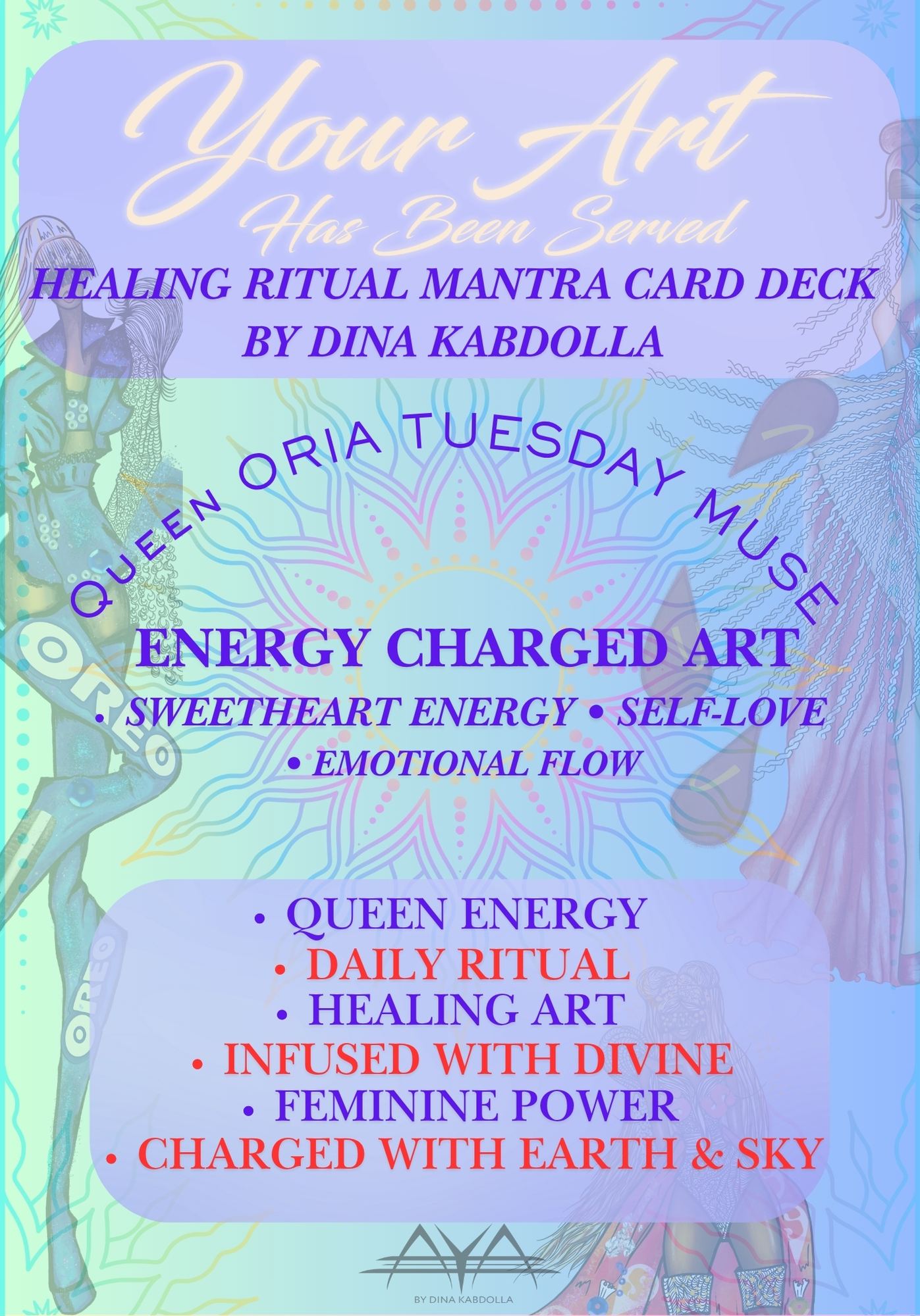 Queen Oria Inspired by Orio Energy Mantra Card | Your Art Has Been Served™ | Divine Healing Digital Ritual by AYA by DK