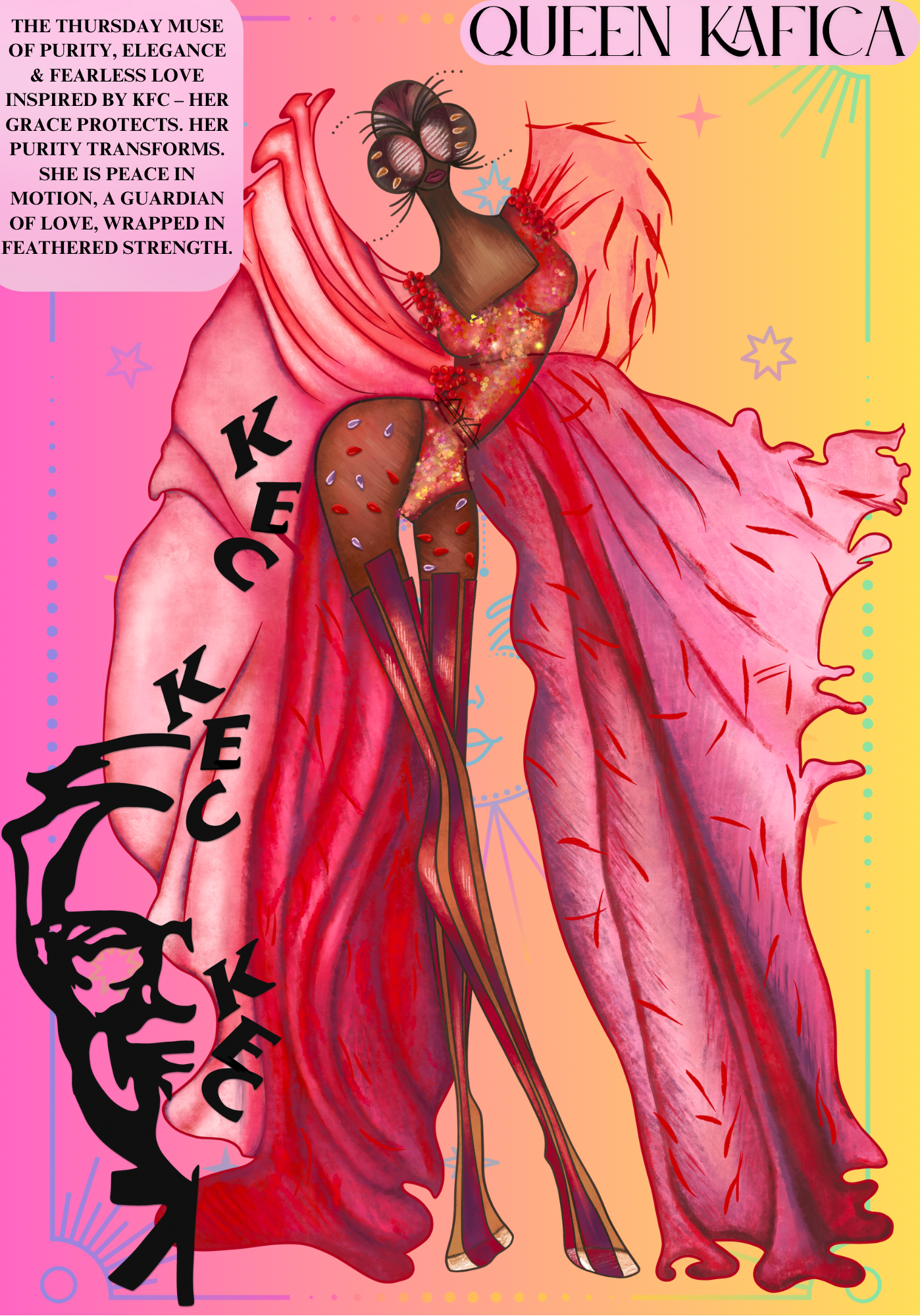 Queen Kafica Inspired by KFC Energy Mantra Card | Confidence & Divine Healing Ritual | Your Art Has Been Served™ by AYA by DK