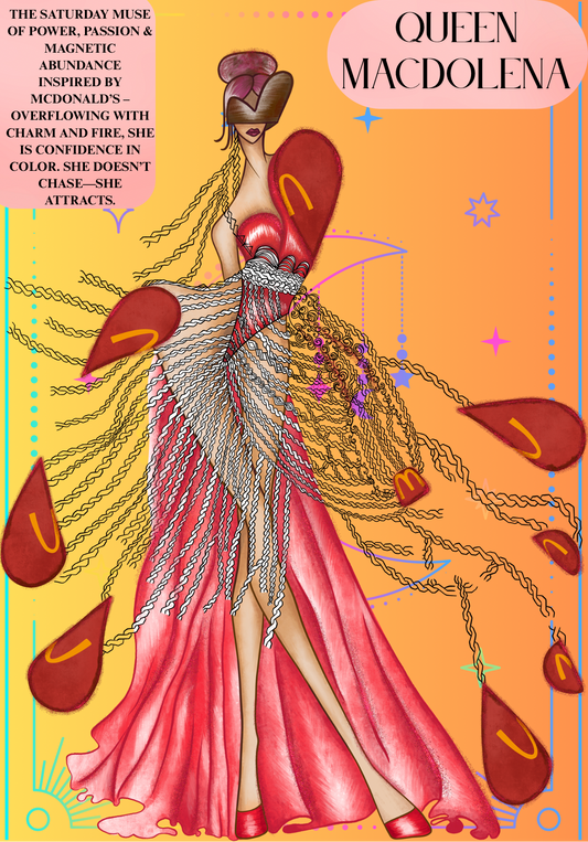 Queen Macdolena Inspired by Macdonalds Energy Mantra Card | Confidence & Divine Healing Ritual | Your Art Has Been Served™ by AYA by DK