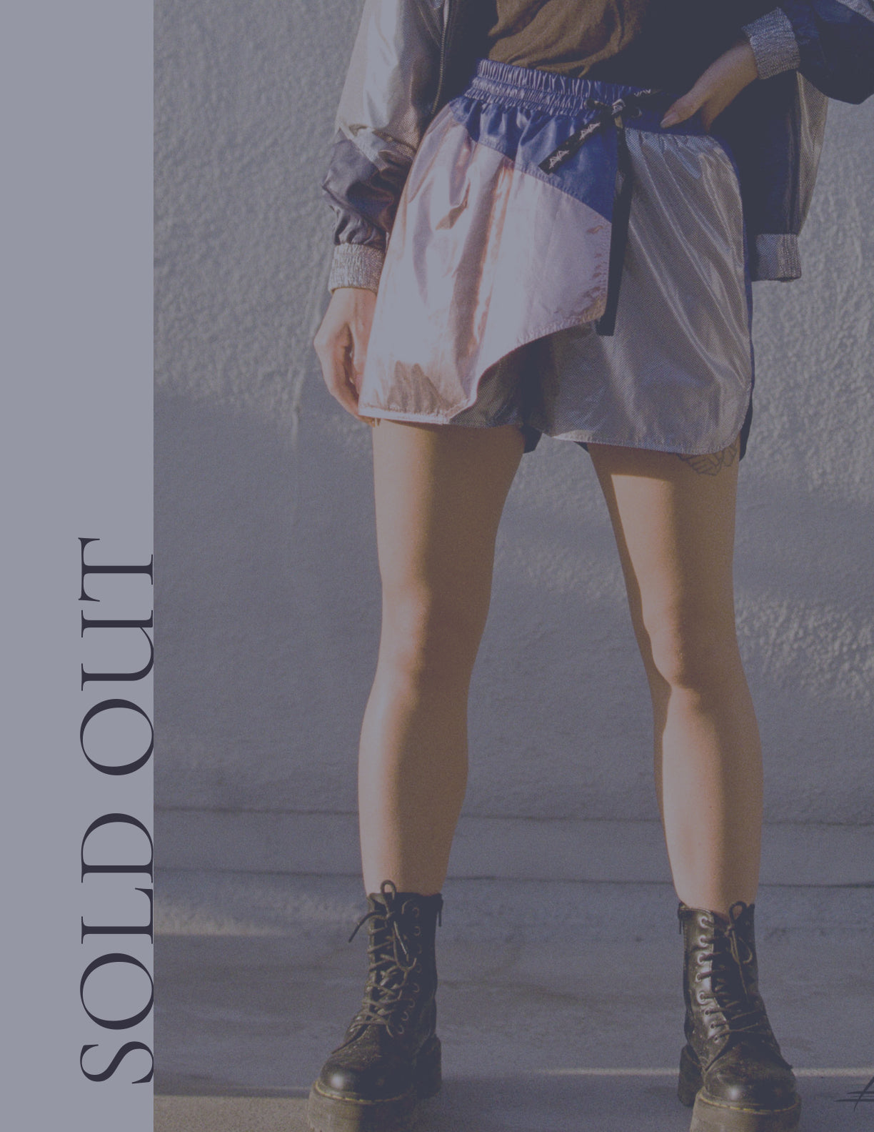 ASYMMETRIC FRONT SHORTS/SKIRT WITH MULTI COLOR BLOCKS