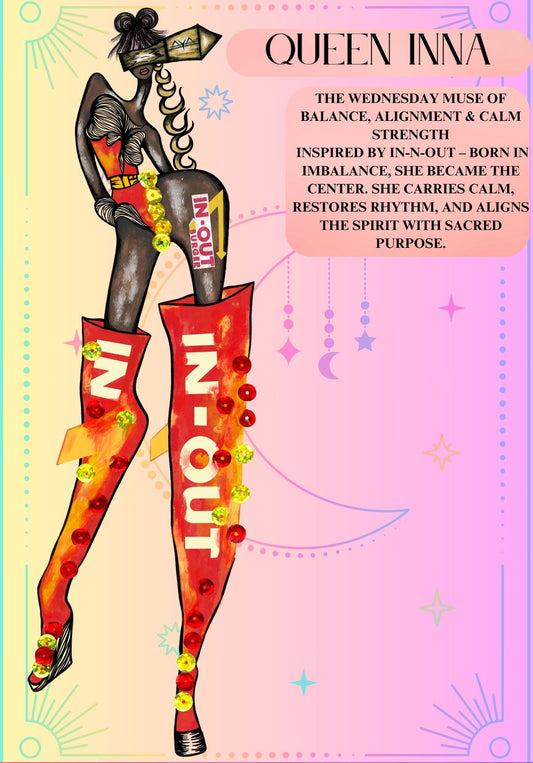 Queen Inna Inspired by In & Out Energy Mantra Card | Your Art Has Been Served™ | Divine Healing Digital Ritual by AYA by DK