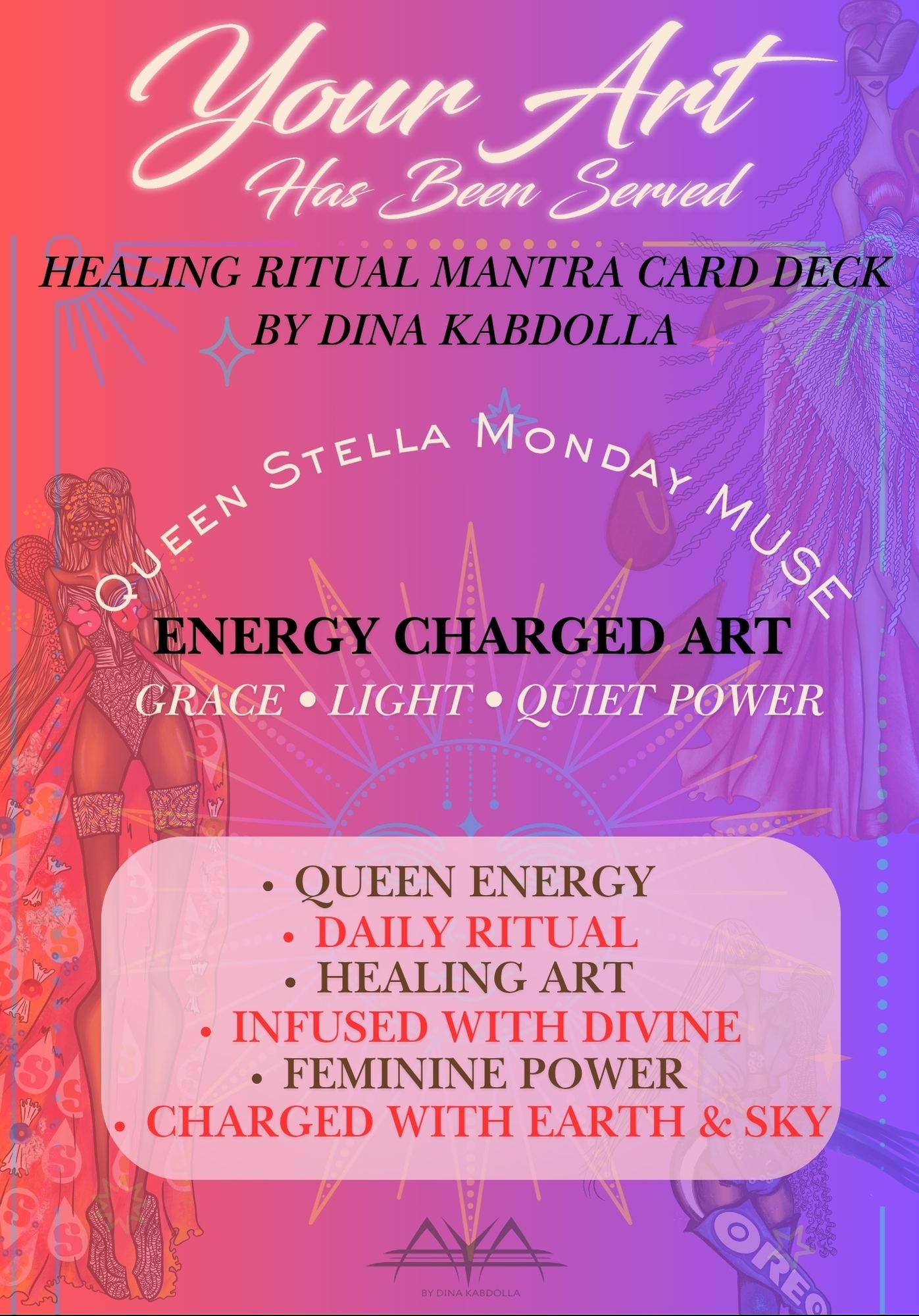 Queen Stella, (Starburst Inspired) Energy Mantra Card | Confidence & Divine Healing Ritual | Your Art Has Been Served™ by AYA by DK
