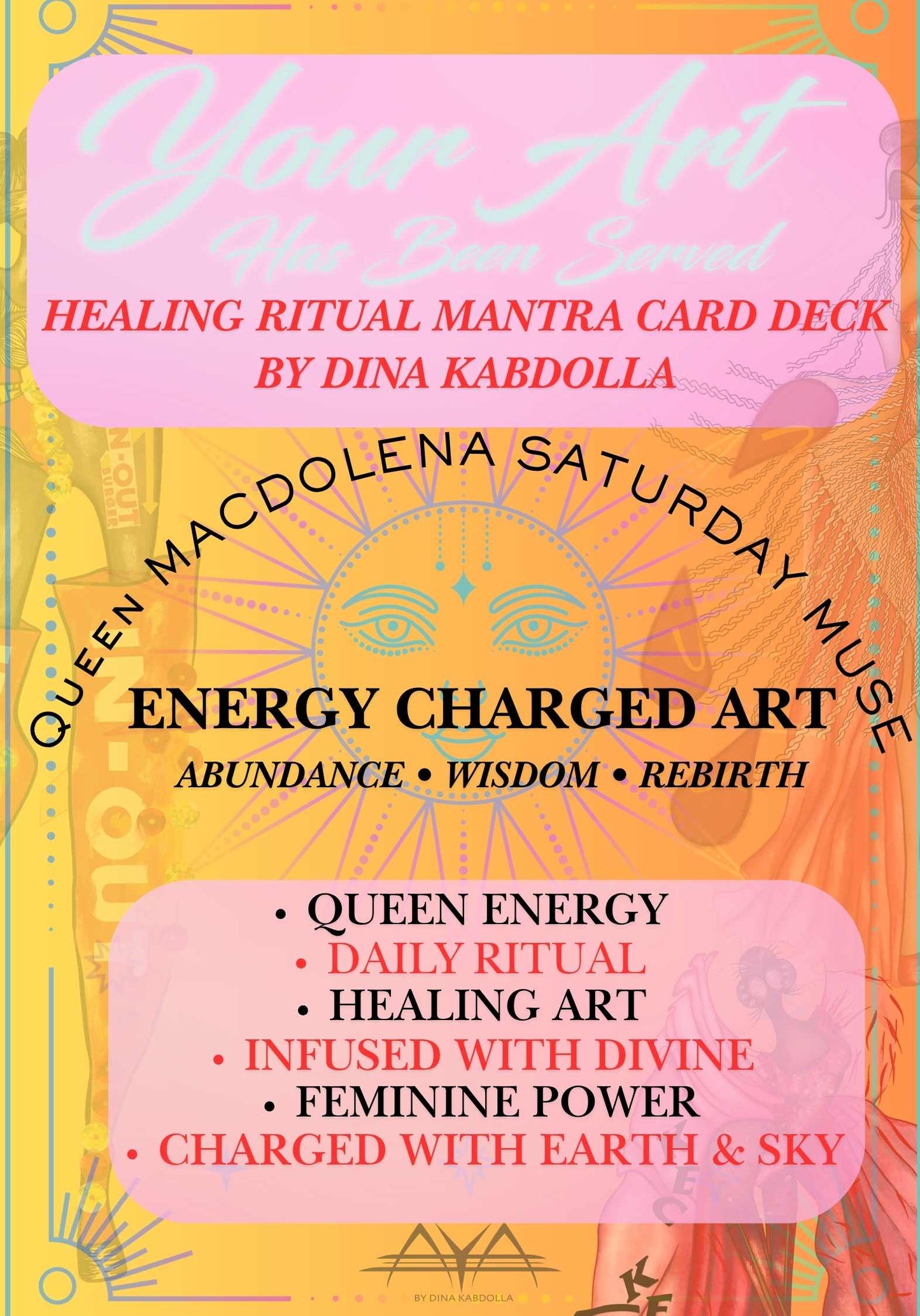 Queen Macdolena Inspired by Macdonalds Energy Mantra Card | Confidence & Divine Healing Ritual | Your Art Has Been Served™ by AYA by DK