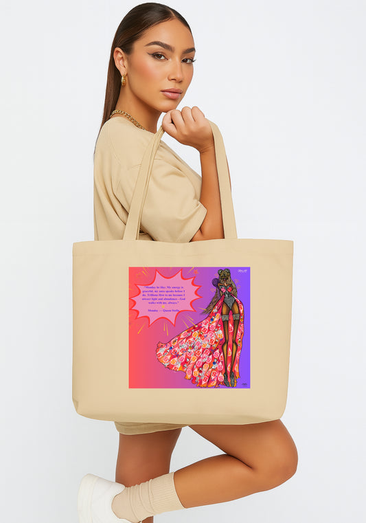 Queen Stella Inspired by Starburst Organic Cotton Tote Bag – Sustainable Art Tote | Your Art Has Been Served