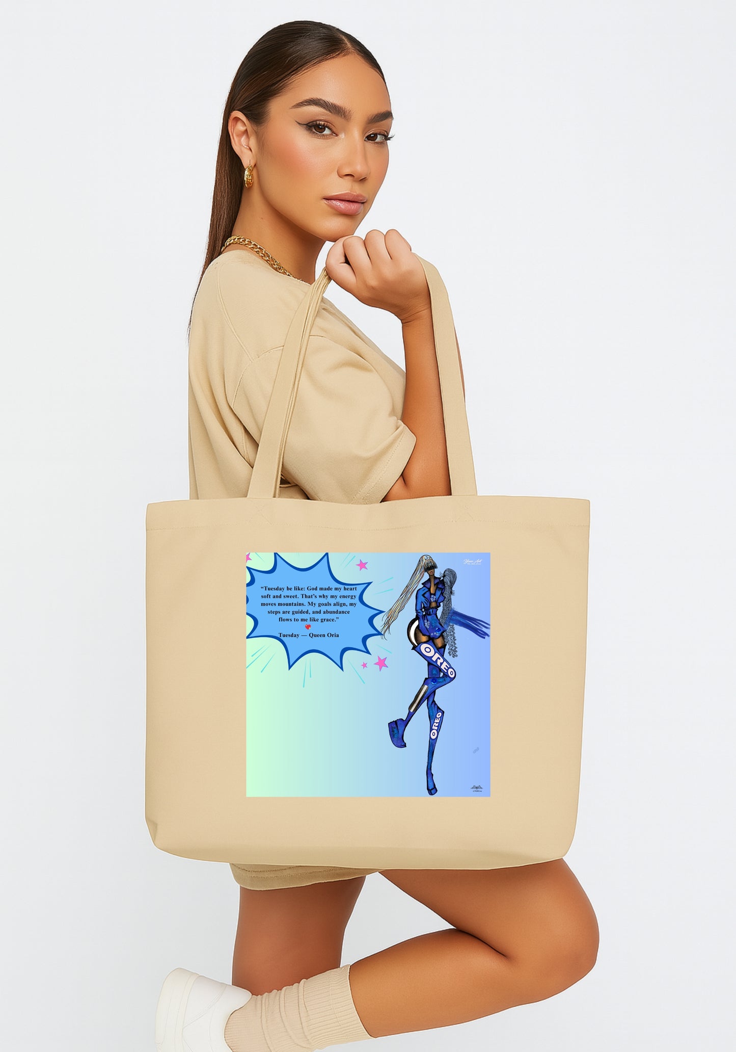 Queen Oria Inspired by Oreo Organic Cotton Tote Bag – Sustainable Art Tote | Your Art Has Been Served