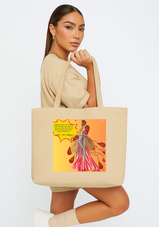 Queen Macdolena Inspired by Macdonalds Organic Cotton Tote Bag – Sustainable Art Tote | Your Art Has Been Served