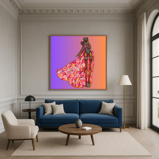 Queen Stella (Inspired by Starburst) Custom Order – “Your Art Has Been Served” Queen Series | Mixed Media |Original Printed Art Copy | Exclusive ART (Copy)