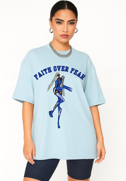 Oria Queen “Faith Over Fear™” T-Shirt | Oreo-Inspired Christian Tee | Faith Streetwear | Eco-Art Fashion | AYA by DK