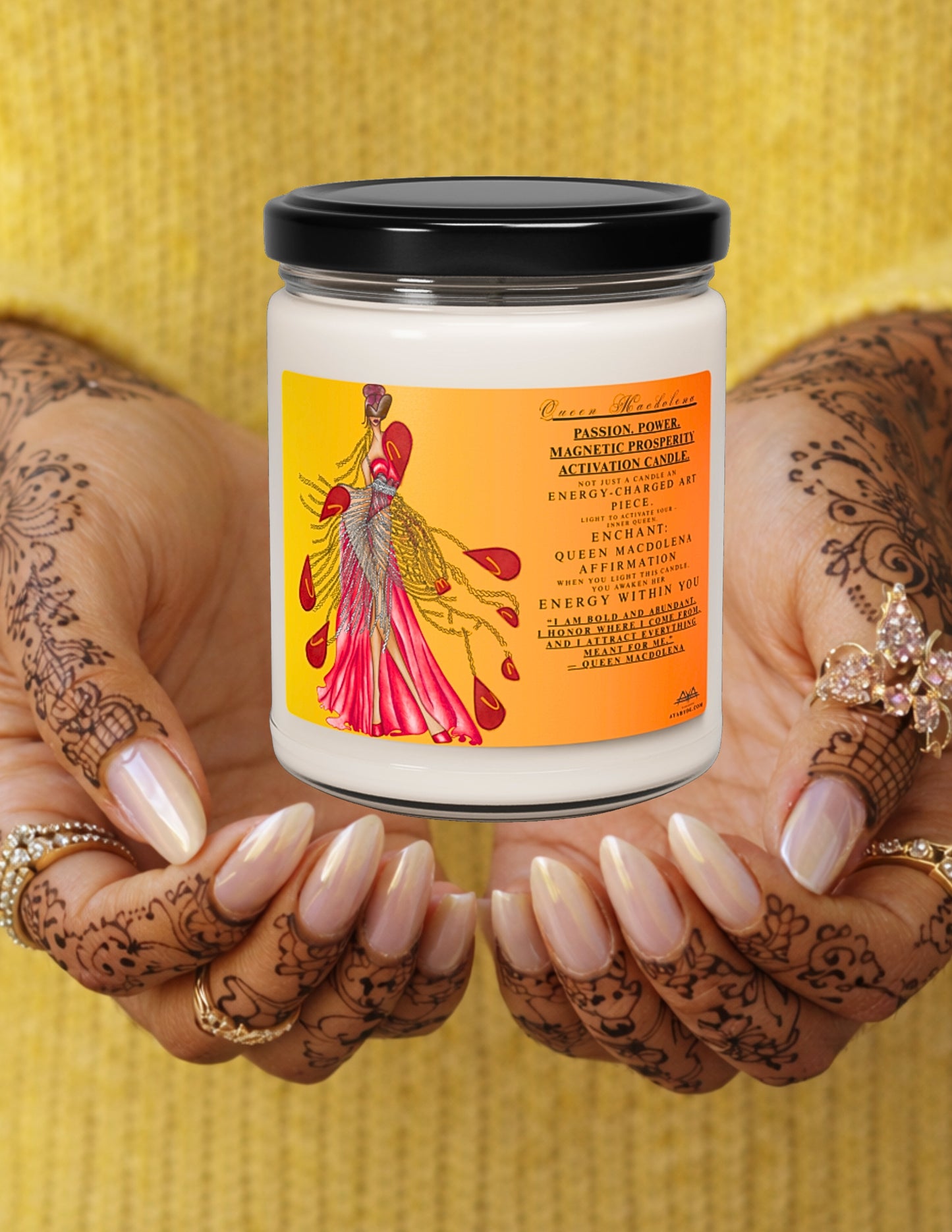 Queen MACDOLENA Inspired by Macdonalds Ritual Soy Candle | Faith-Inspired Sustainable Art Candle | Your Art Has Been Served™ by AYA by DK