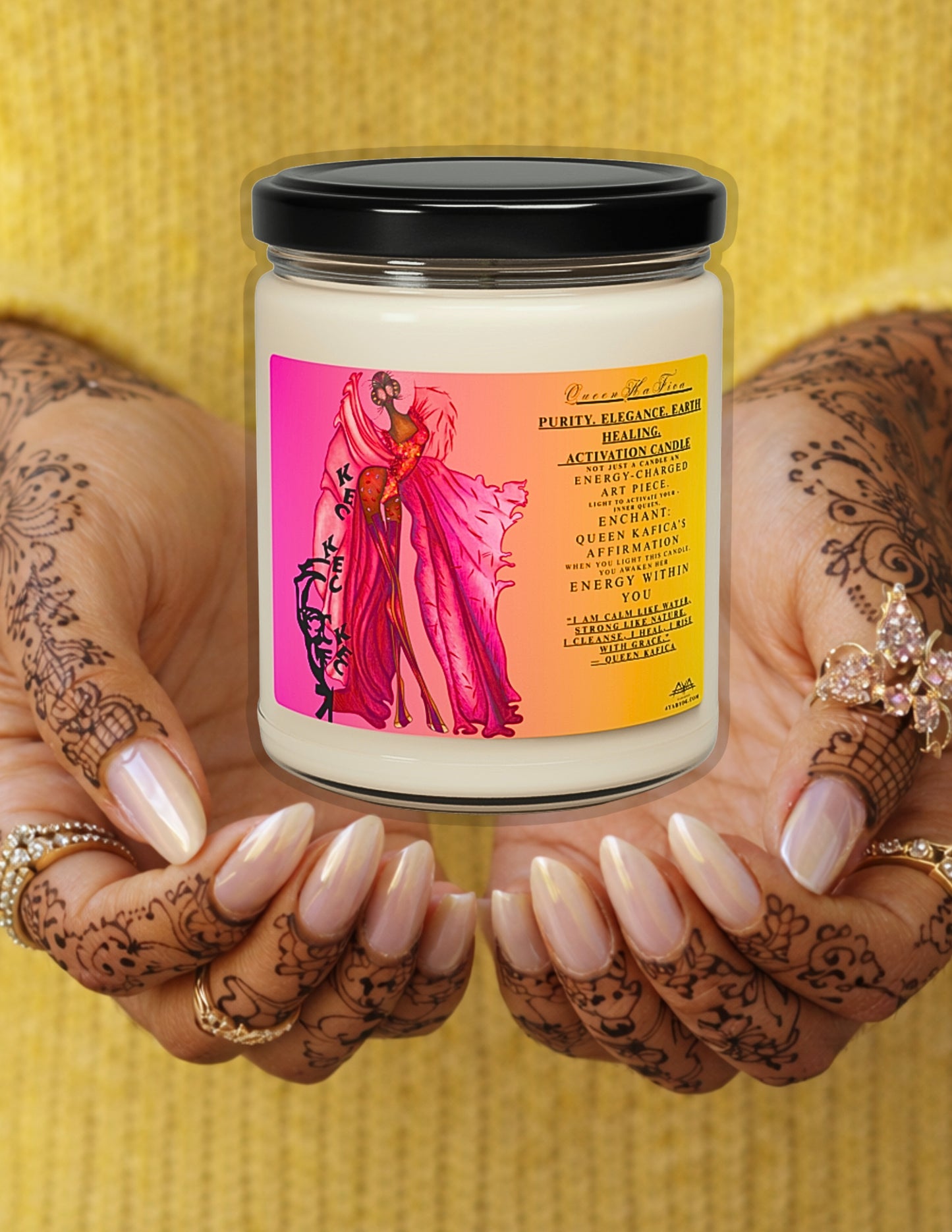 Queen Kafica Inspired by KFC Ritual Soy Candle | Faith-Inspired Sustainable Art Candle | Your Art Has Been Served™ by AYA by DK