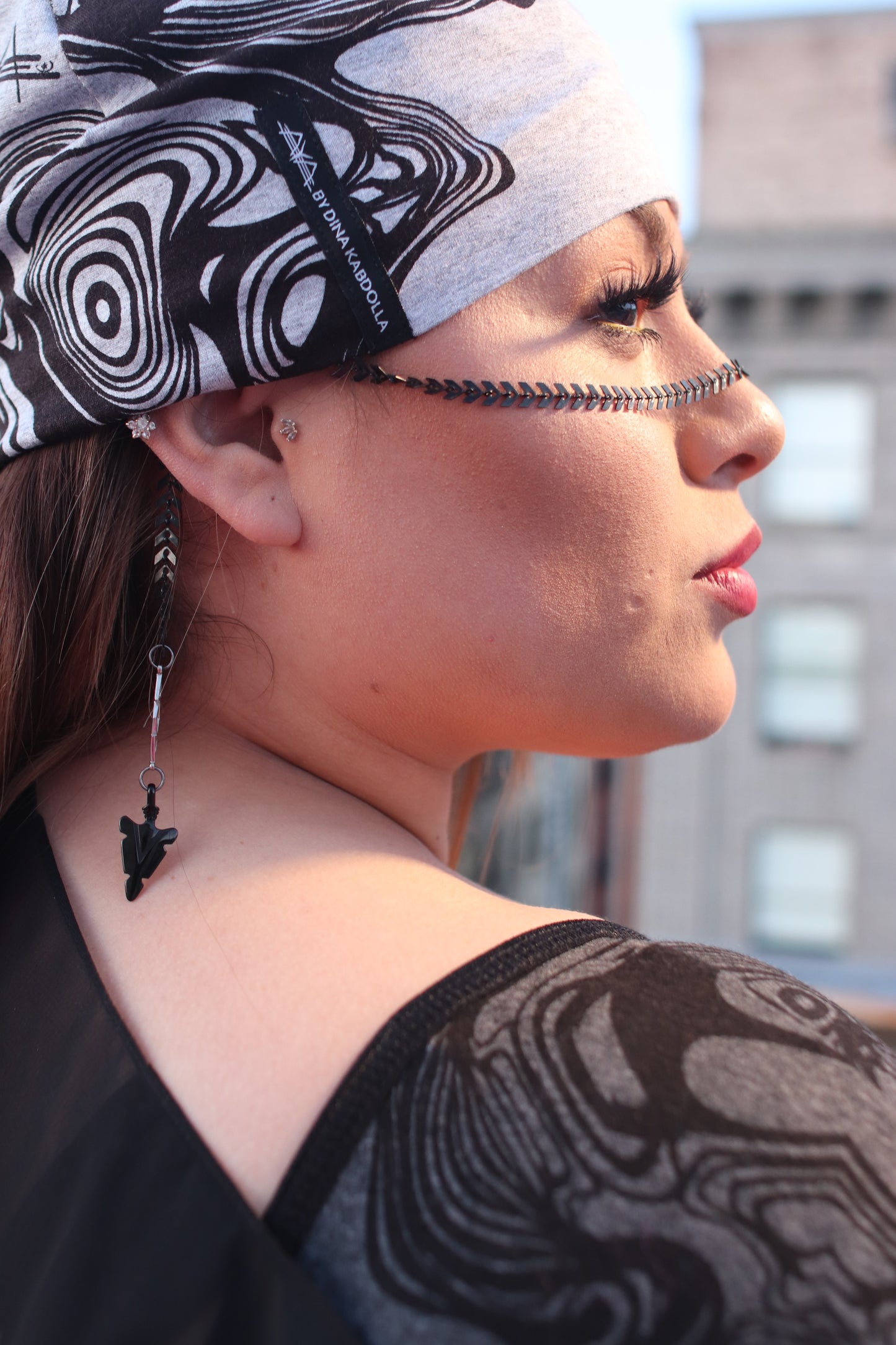 Unisex AyA Printed Grey Jersey Beanie