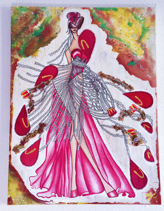 Queen Macdolena (Inspired by McDonald’s) 30” x 40” | Mixed Media| Inspired by McDonald’s® |Exclusive Fine ART
