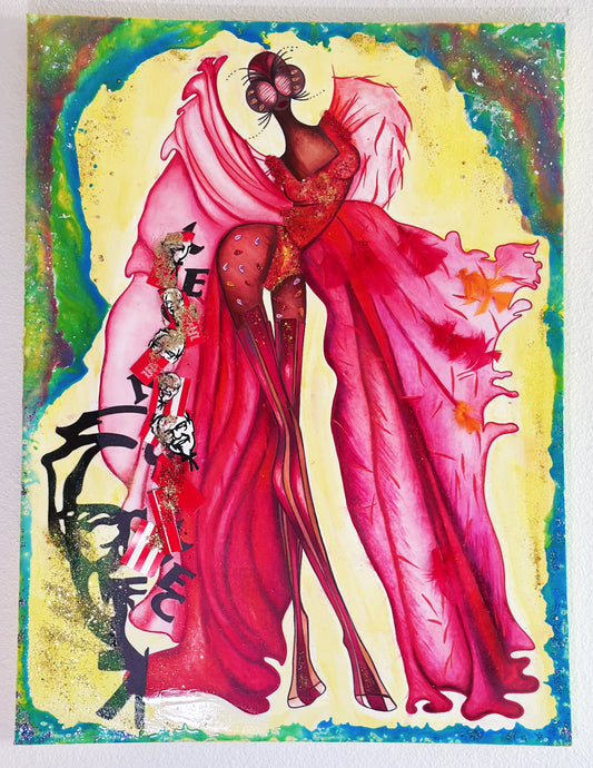 Queen KaFica (Inspired by KFC) 30” x 40” |Mixed Media | Inspired by KFC®